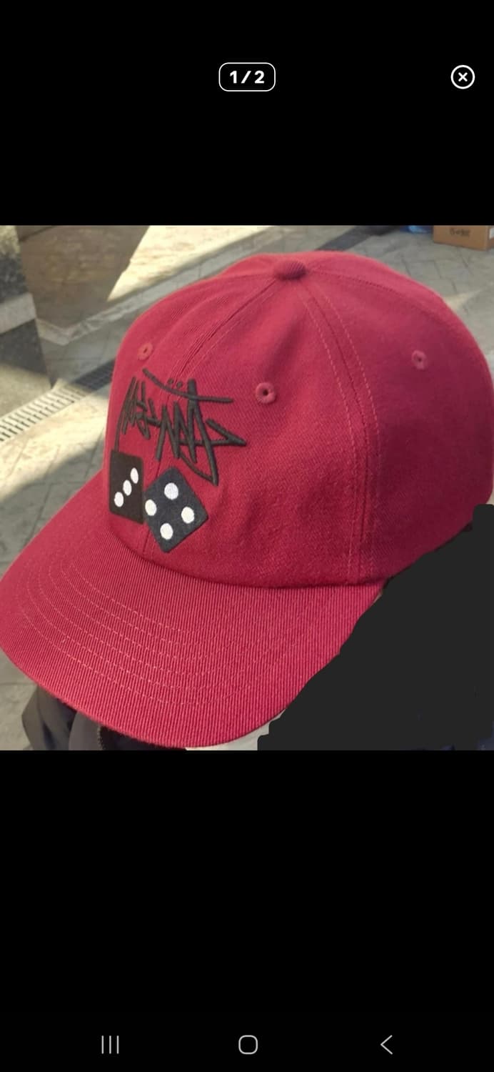 스투시 다이스 스냅백 마룬 캡 판매 상품이미지1