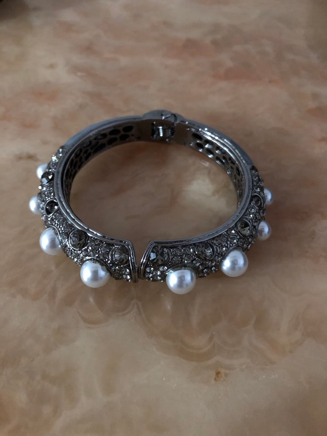 pearl pavé bangle bracelet 상품이미지1