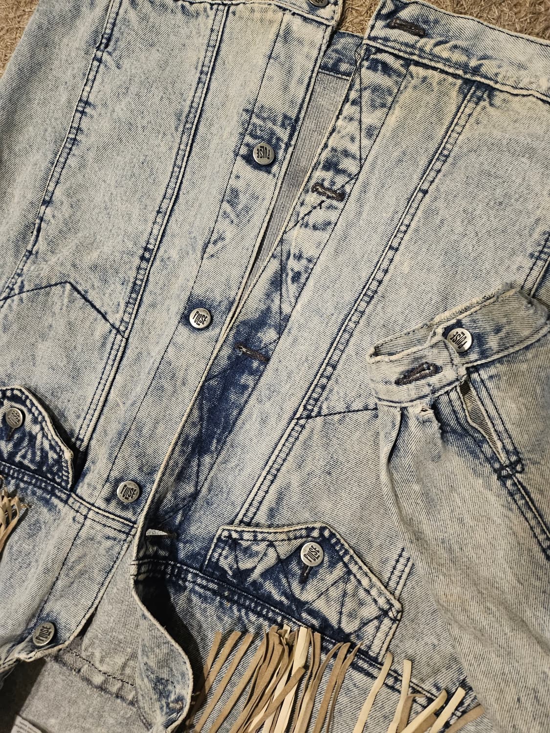 일본[L-105] 80's 빈티지 'PULSE' 웨스턴 프린지 데님 자켓 상품이미지7