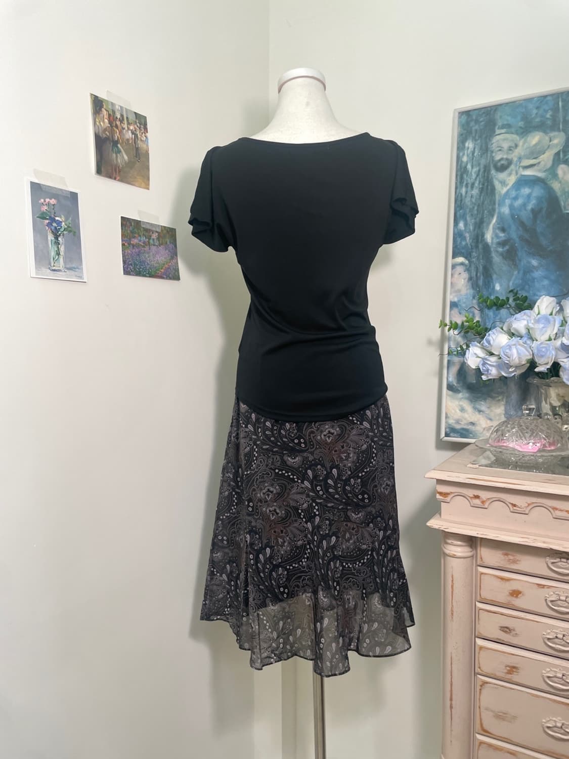 RUE DE B black span shirring cubic top 상품이미지3