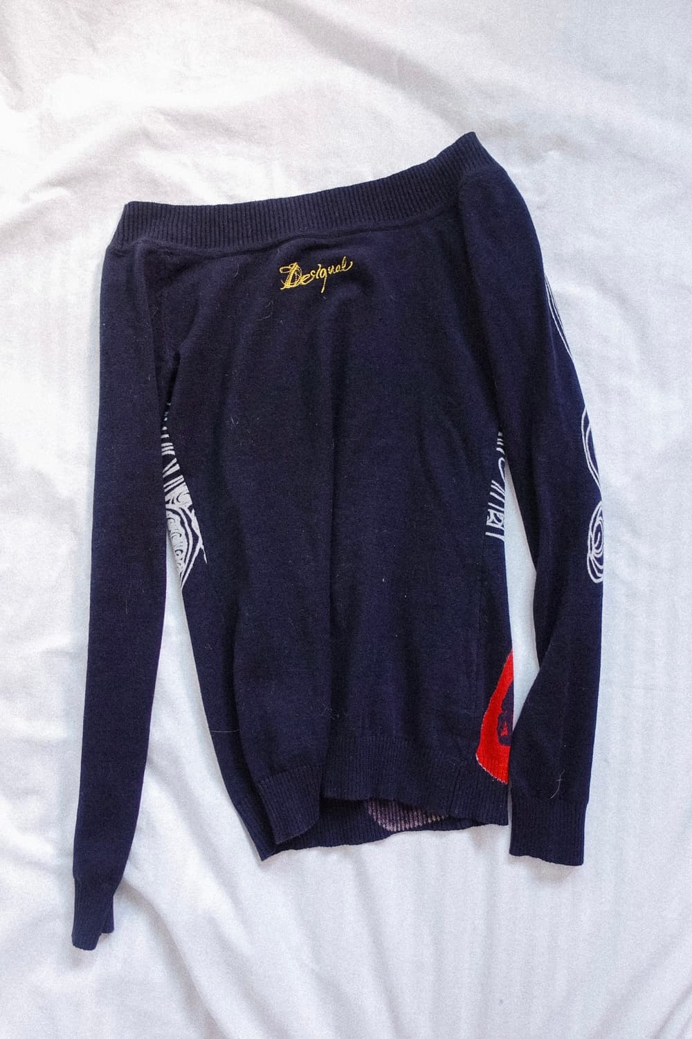 Pattern off-shoulder knit 상품이미지2