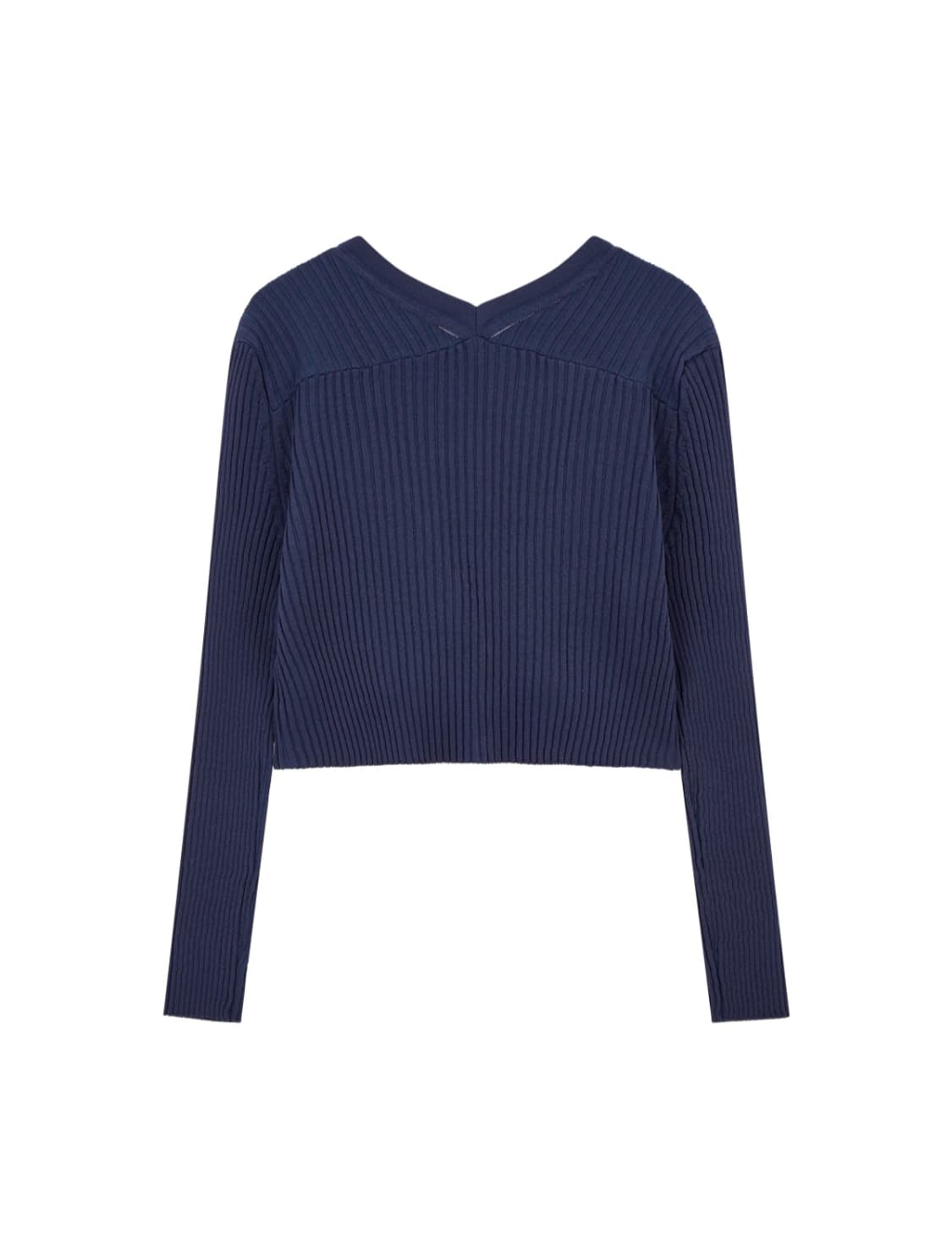 Della Lana 델라라나 리브드 크롭 브이넥 가디건 상품이미지6