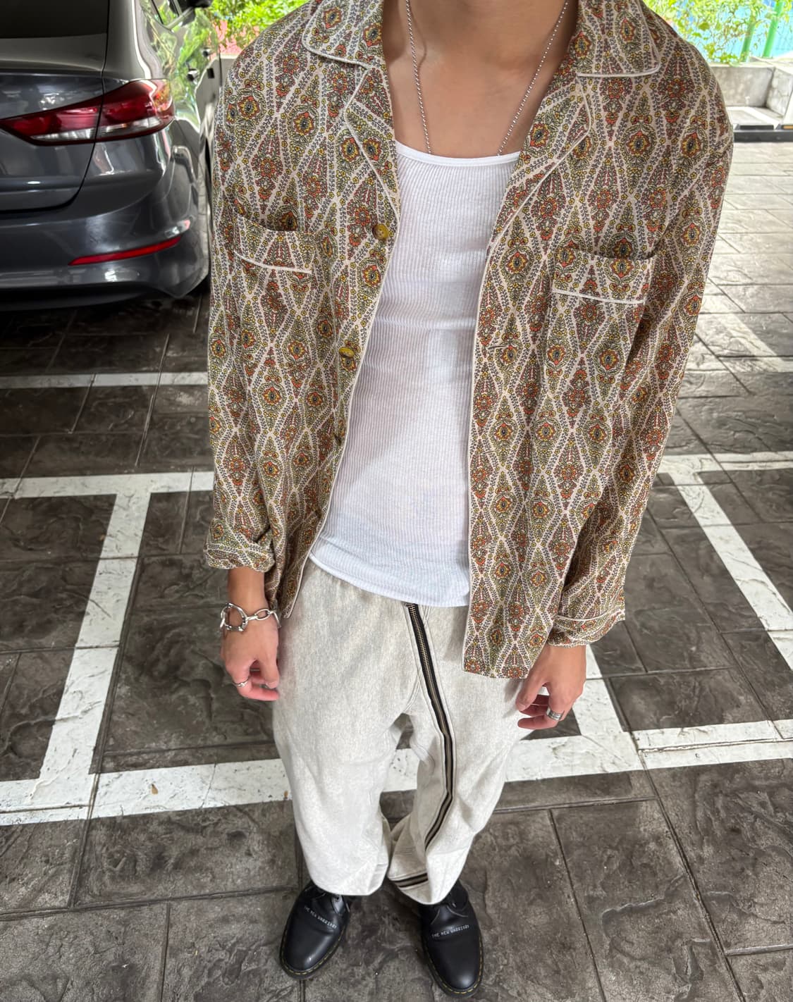 솔로이스트 23ss 사선지퍼 스웻 팬츠 상품이미지1