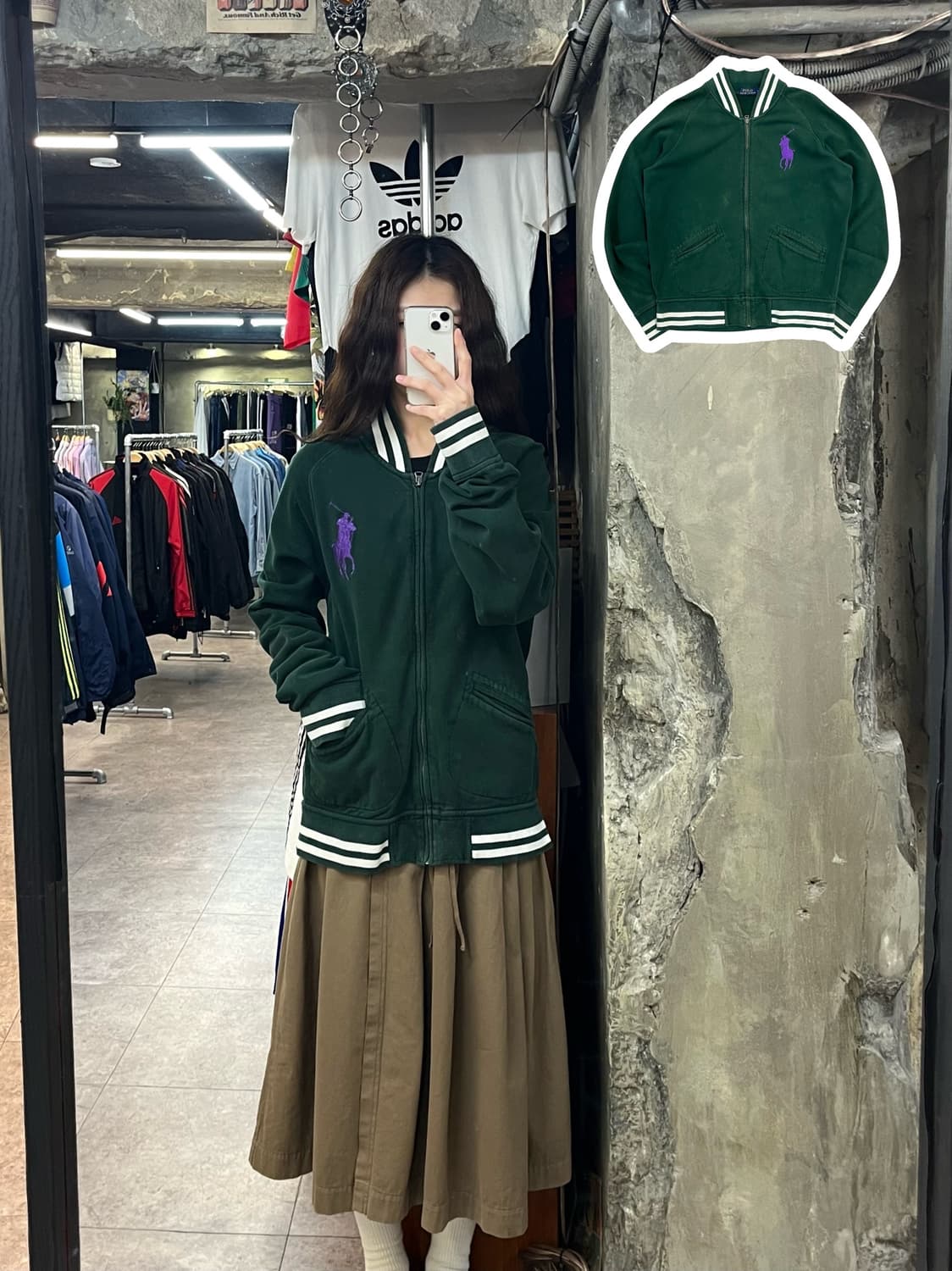 폴로 랄프로렌 빅포니 기모 바시티 자켓 그린 L #csz2685  상품이미지1