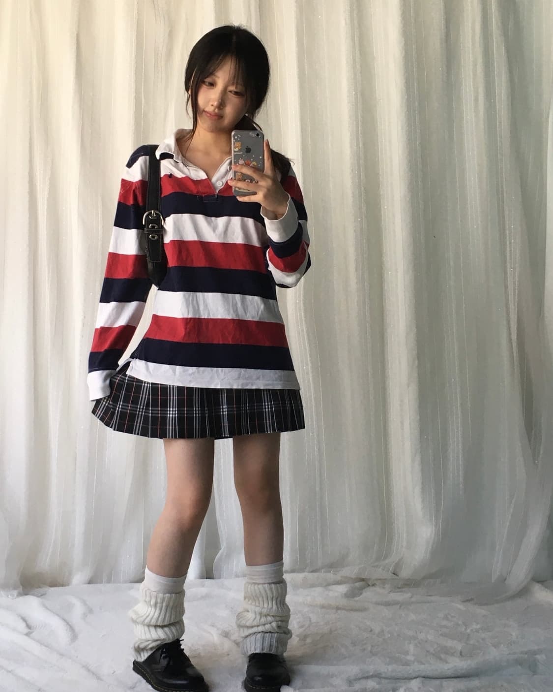 빈티지 폴로 스트라이프 체크 프레피 코디세트 상품이미지1