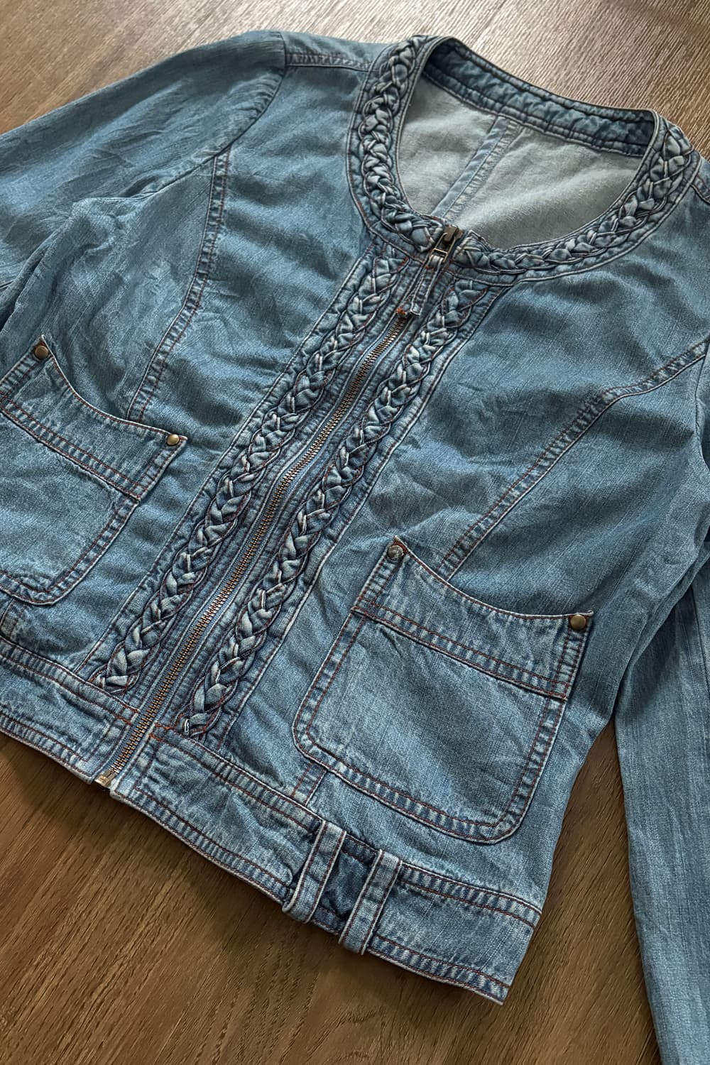 Braid Trim Denim Jacket 상품이미지4