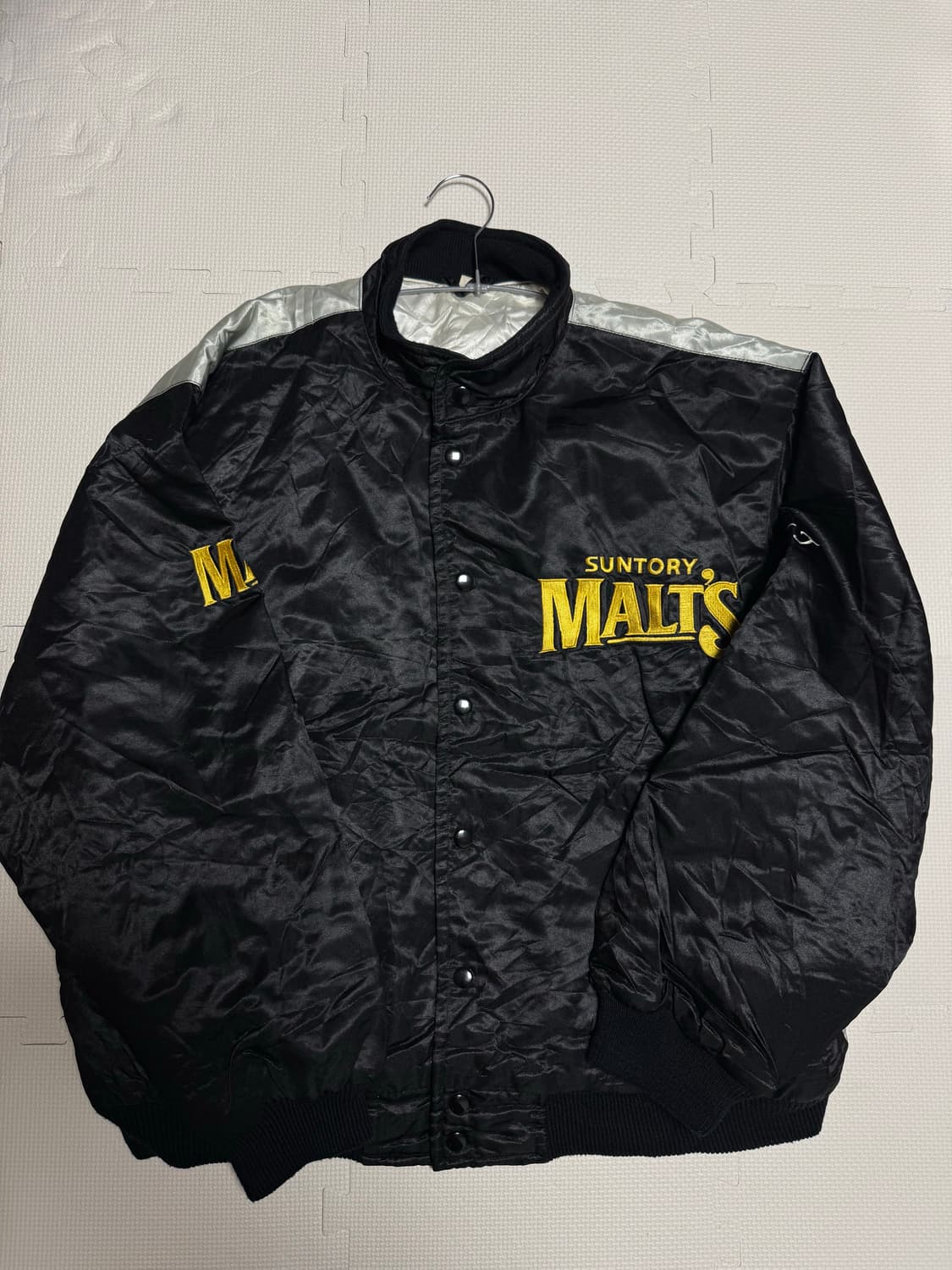 일본 90s 산토리몰츠 빅로고 나일론 베이스볼 자켓 상품이미지1