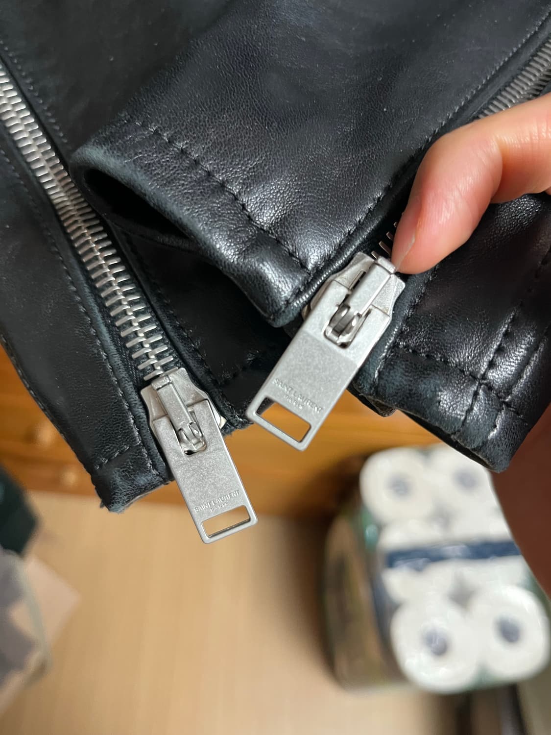 생로랑 13fw L01 에디시즌 램스킨 라이더 자켓 상품이미지3