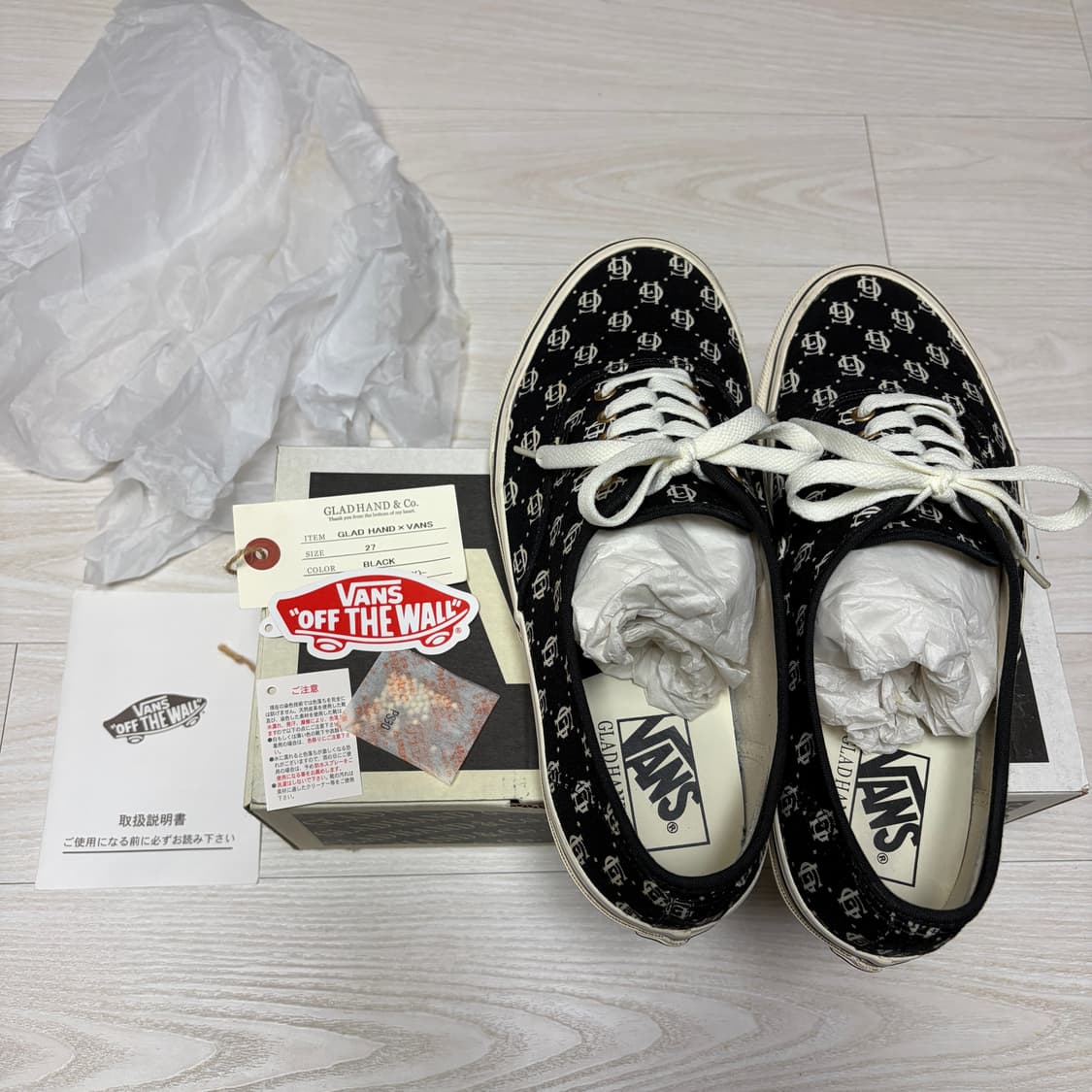 글래드핸드 x 반스 어센틱 민트급 270사이즈 풀박 상품이미지6