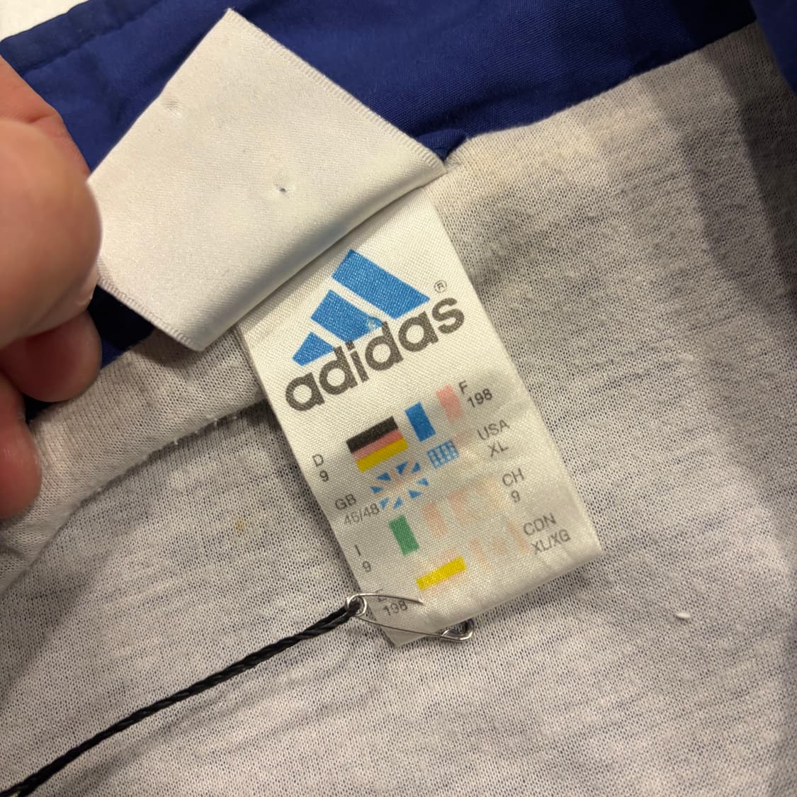 [XL] 90s 아디다스 올드스쿨 블루 바람막이 자켓 C63 상품이미지6