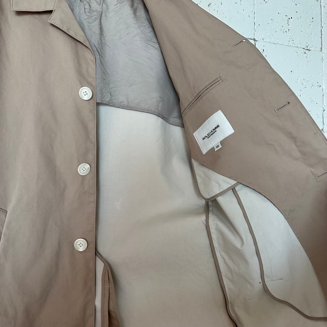 100 솔리드옴므 베이지 트렌치코트 상품이미지3