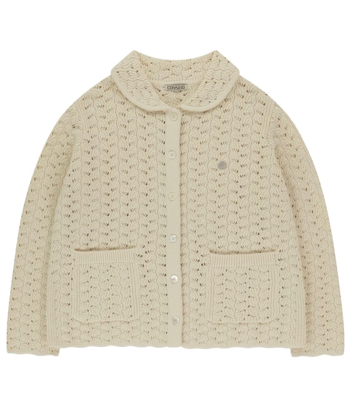코이세이오 웨이브 니트 가디건 아이보리 상품이미지1