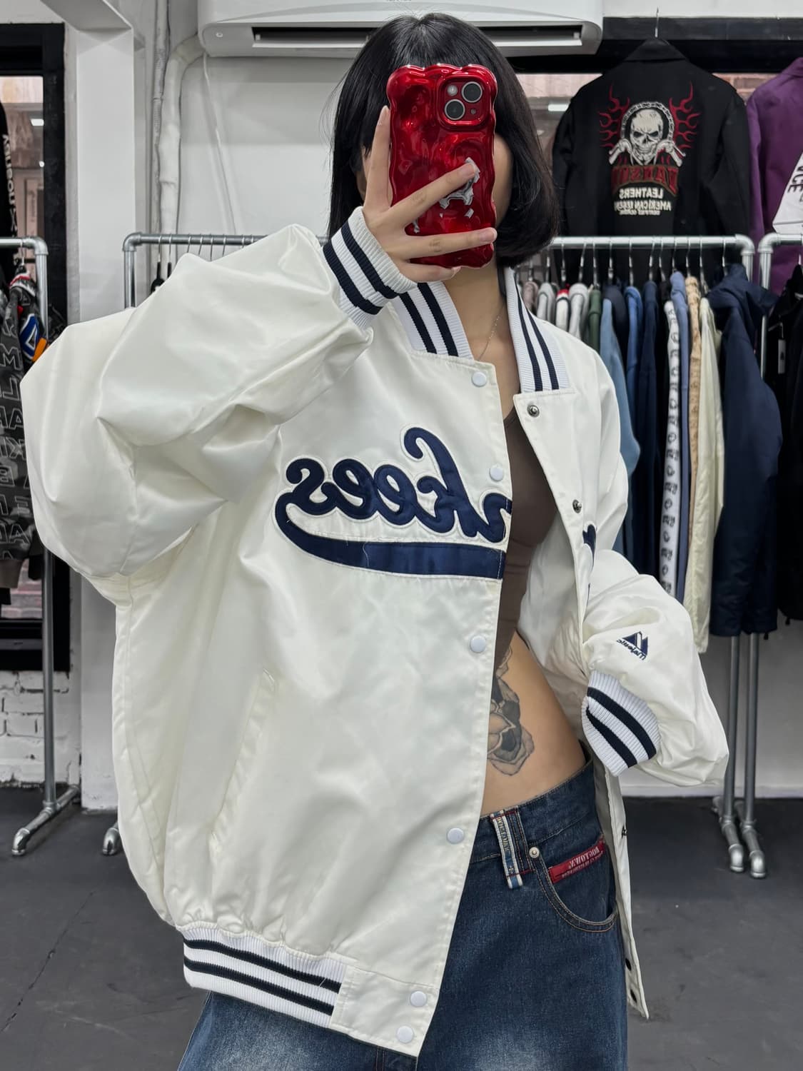 마제스틱 뉴욕 양키스 화이트 스타디움 자켓 상품이미지4