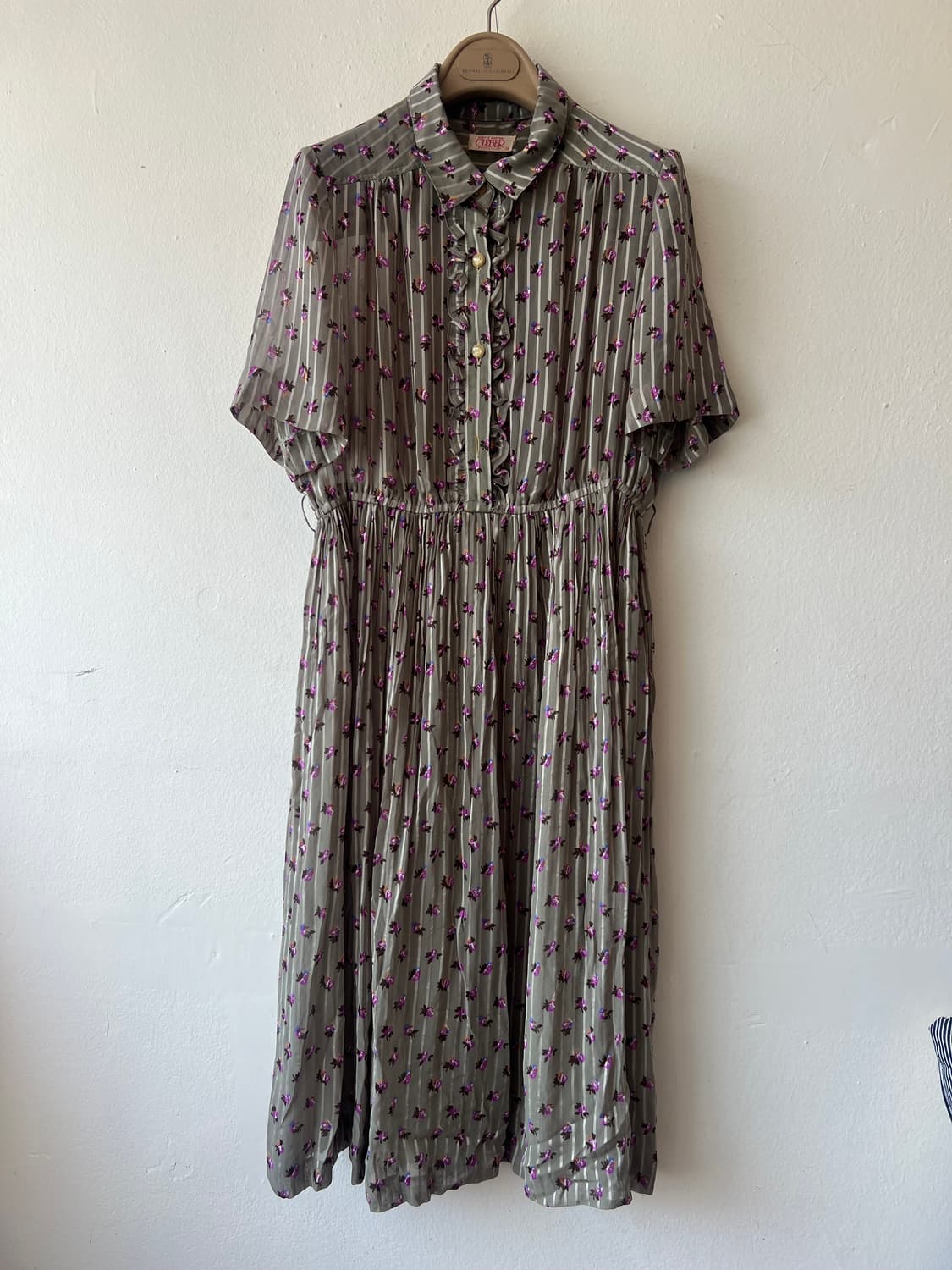 일본수입 CLEBER 여성 카키 플라워원피스 쉬폰원피스 상품이미지2