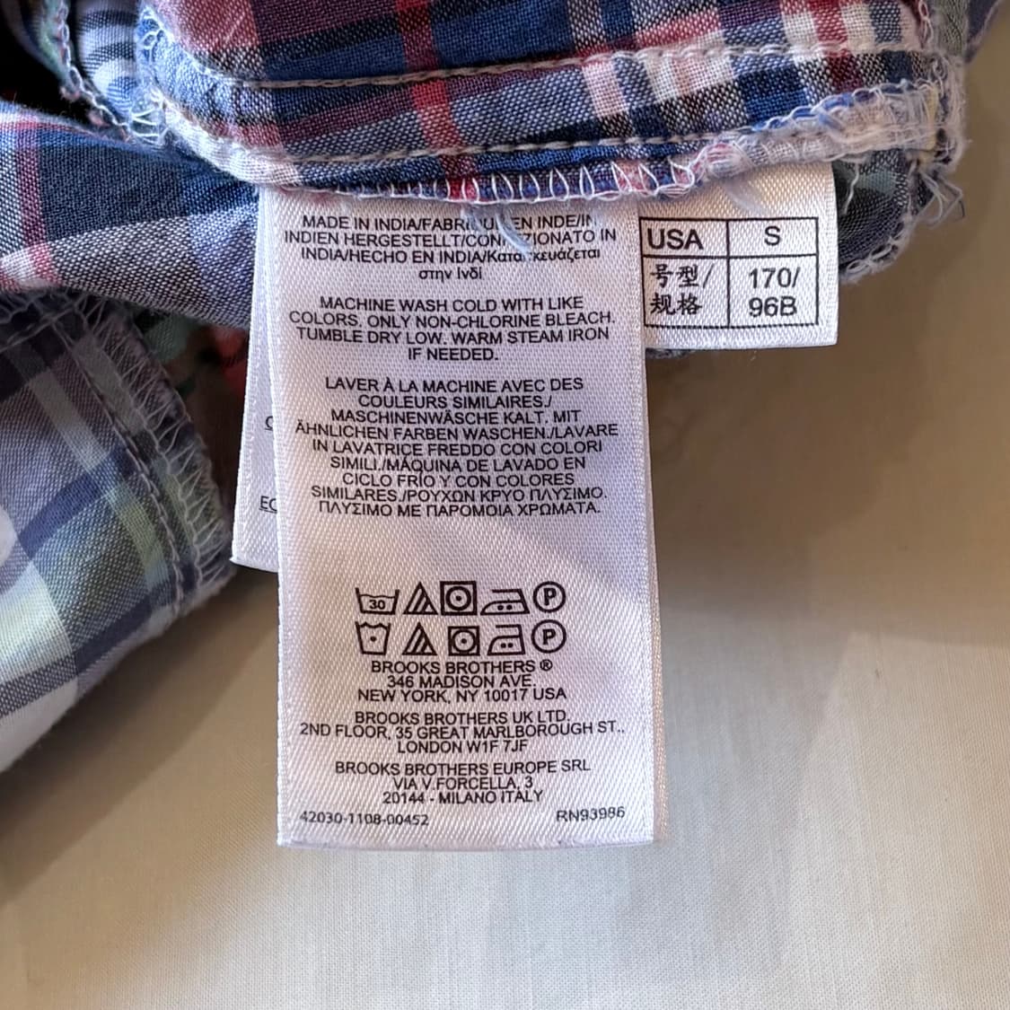 [S / 95] BB 오리지널 마드라스 패치워크 버튼다운 셔츠 상품이미지6