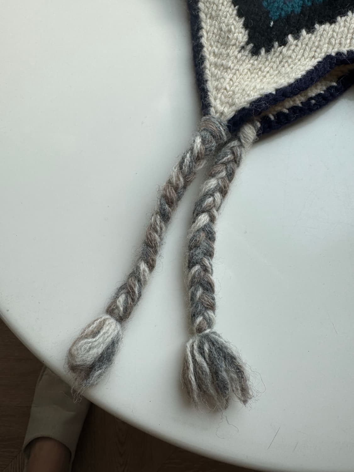 JPN 노르딕 패턴 이어플랩 비니 미중고 상품이미지5