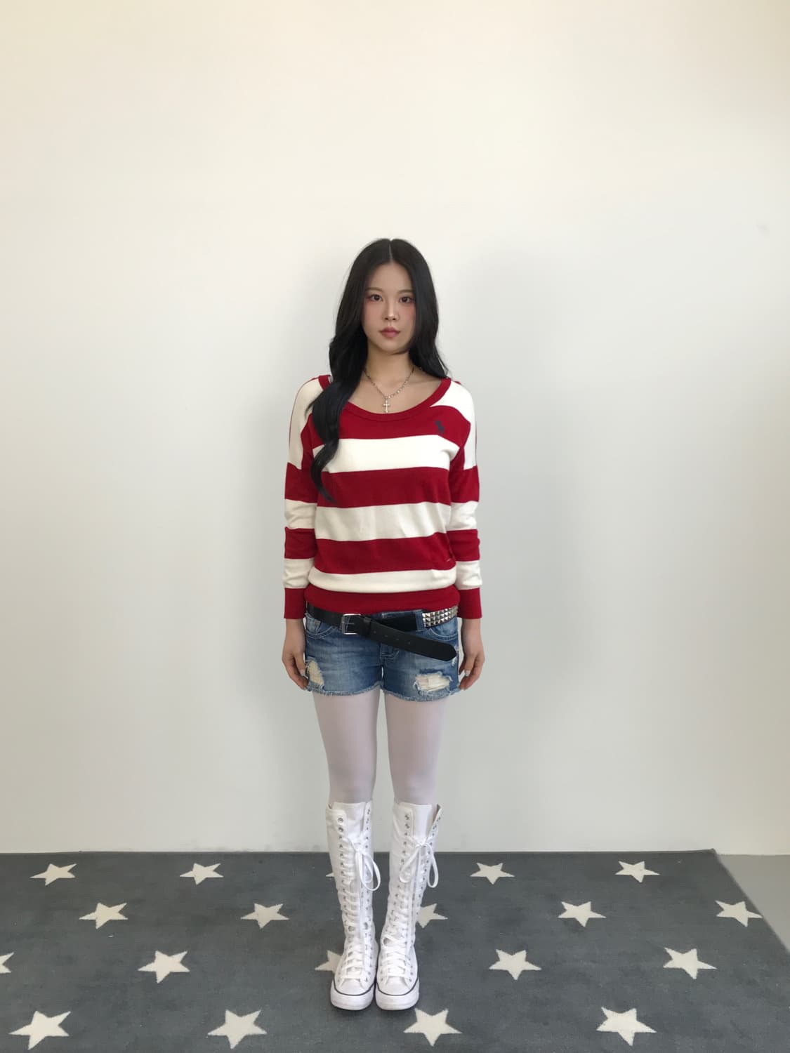 Abercrombie Red Striped Knit Top 상품이미지1