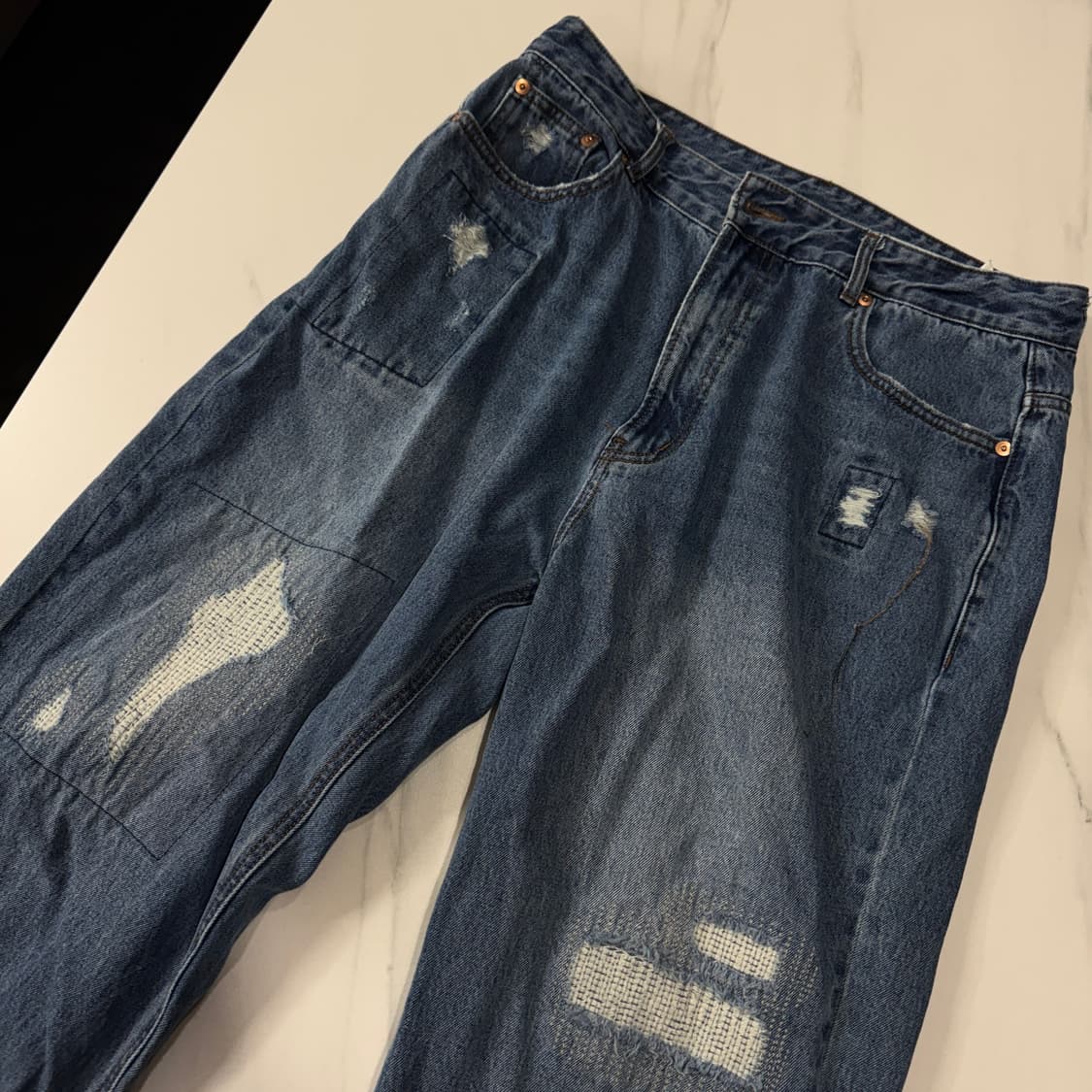 유니폼브릿지 34 xl 디스트레스드 데님 팬츠 12oz 인디고 워시드 X 상품이미지6