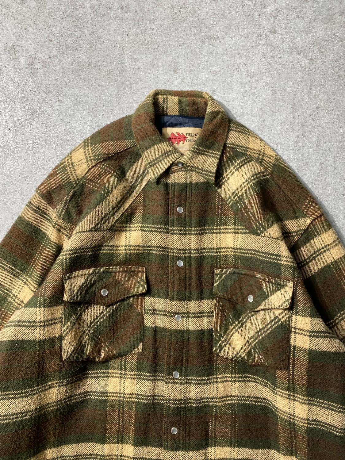 [M] 90s 필드앤포레스트 퀼팅라이닝 웨스턴 체크셔츠 자켓 상품이미지2