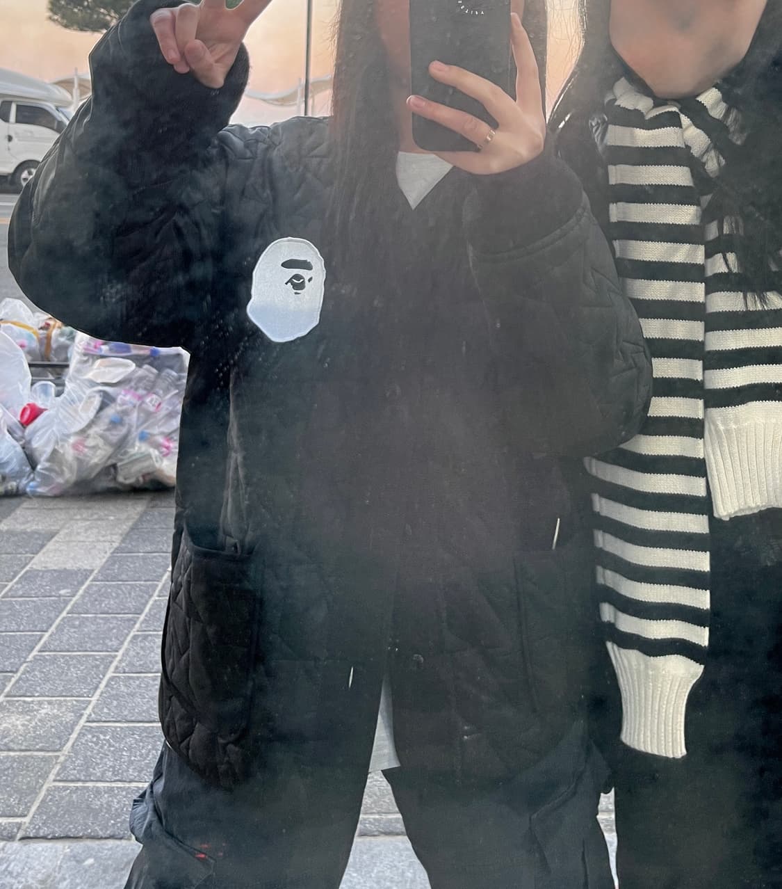 Bape 베이프 오버핏 봄버 누빔 깔깔이자켓 상품이미지2