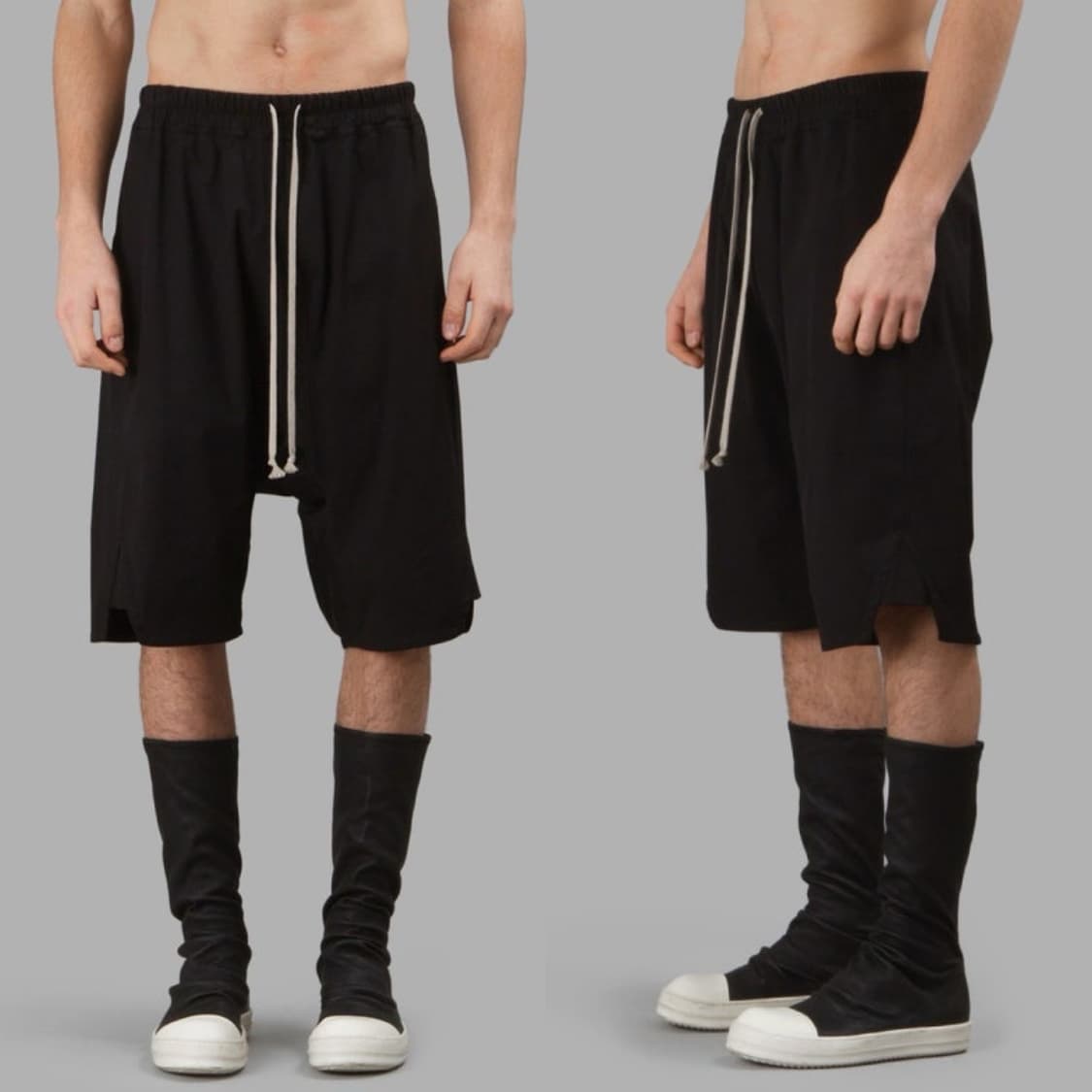 릭오웬스 17SS "WALRUS" BASKET SWINGER 쇼츠 블랙 상품이미지1