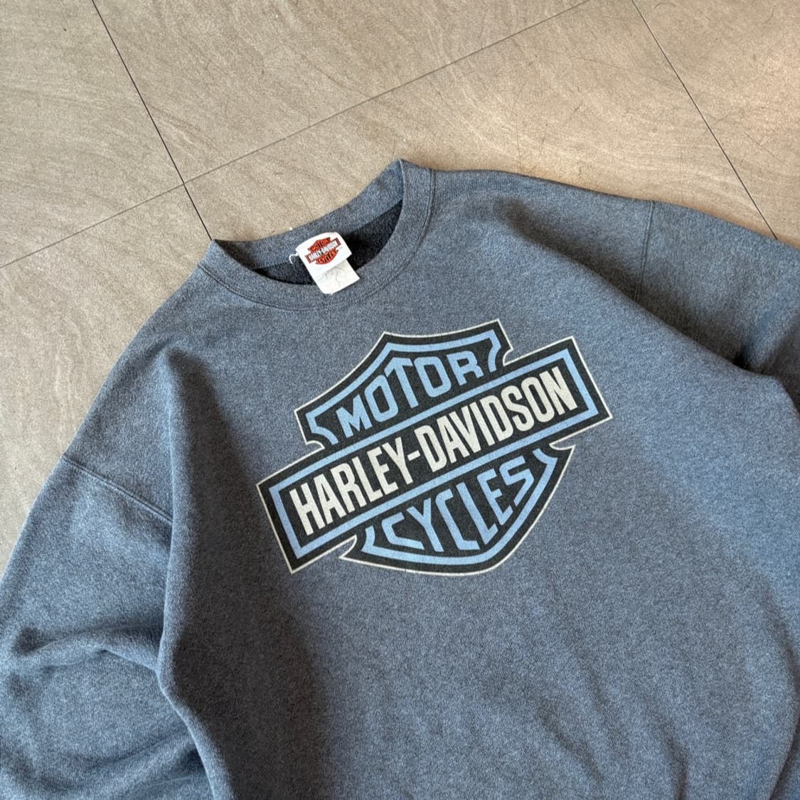 00년대 생산 할리 데이비슨 스카이블루 스웻셔츠 맨투맨 상품이미지2