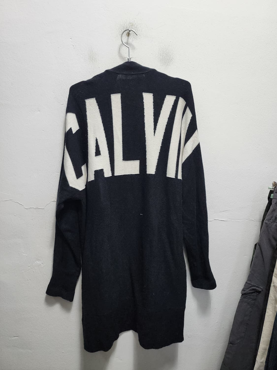 캘빈클라인 wool 블랙 로고 롱 가디건 상품이미지1