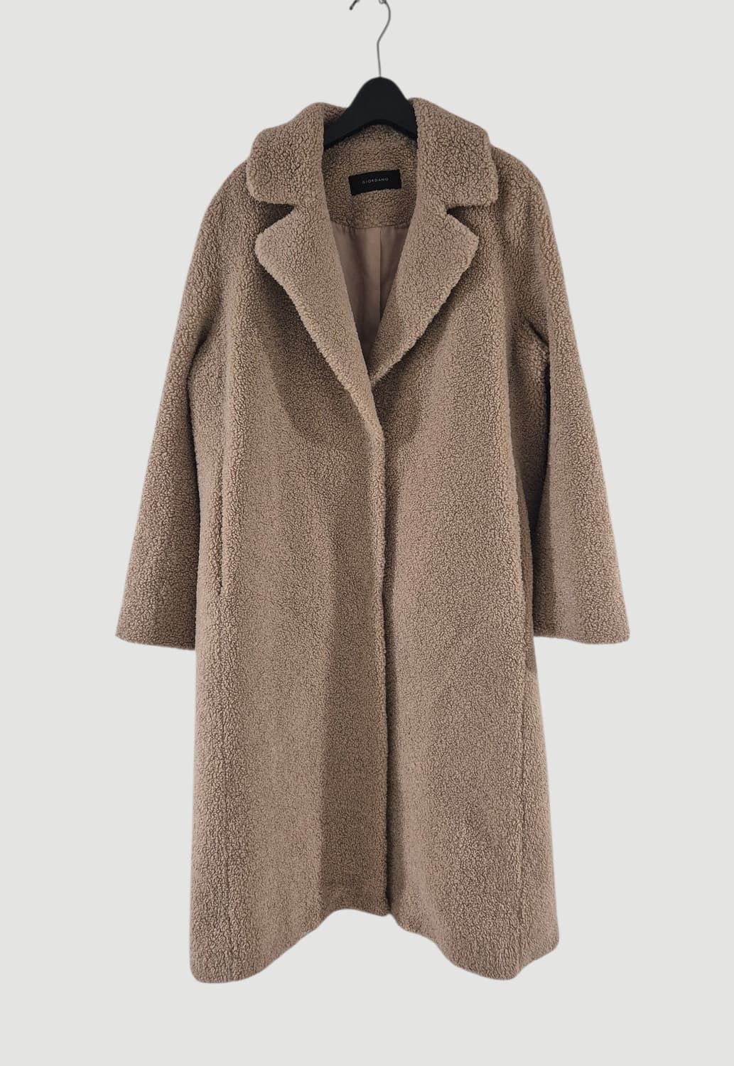 지오다노 여자 뽀글이 롱코트 상품이미지1