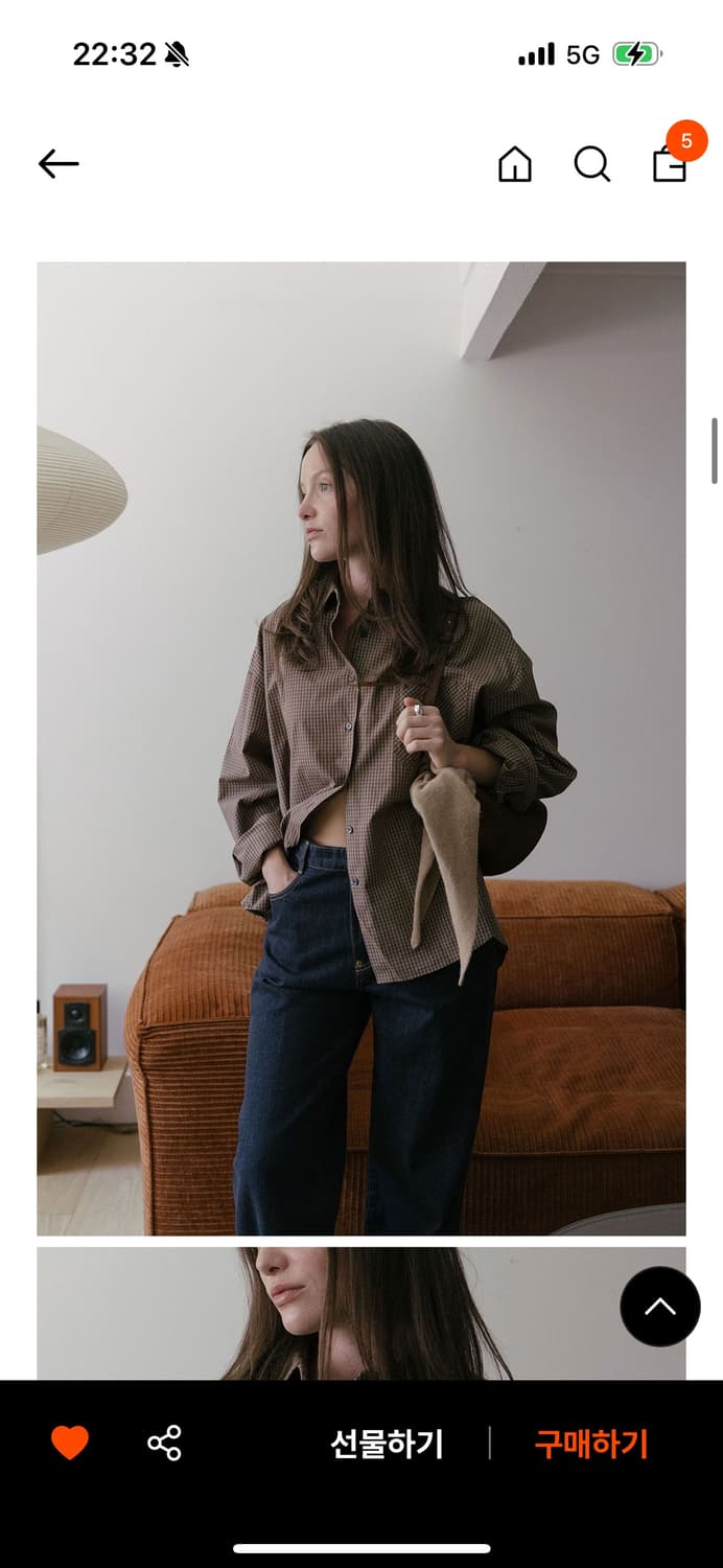 가더 브라운 체크셔츠 상품이미지1