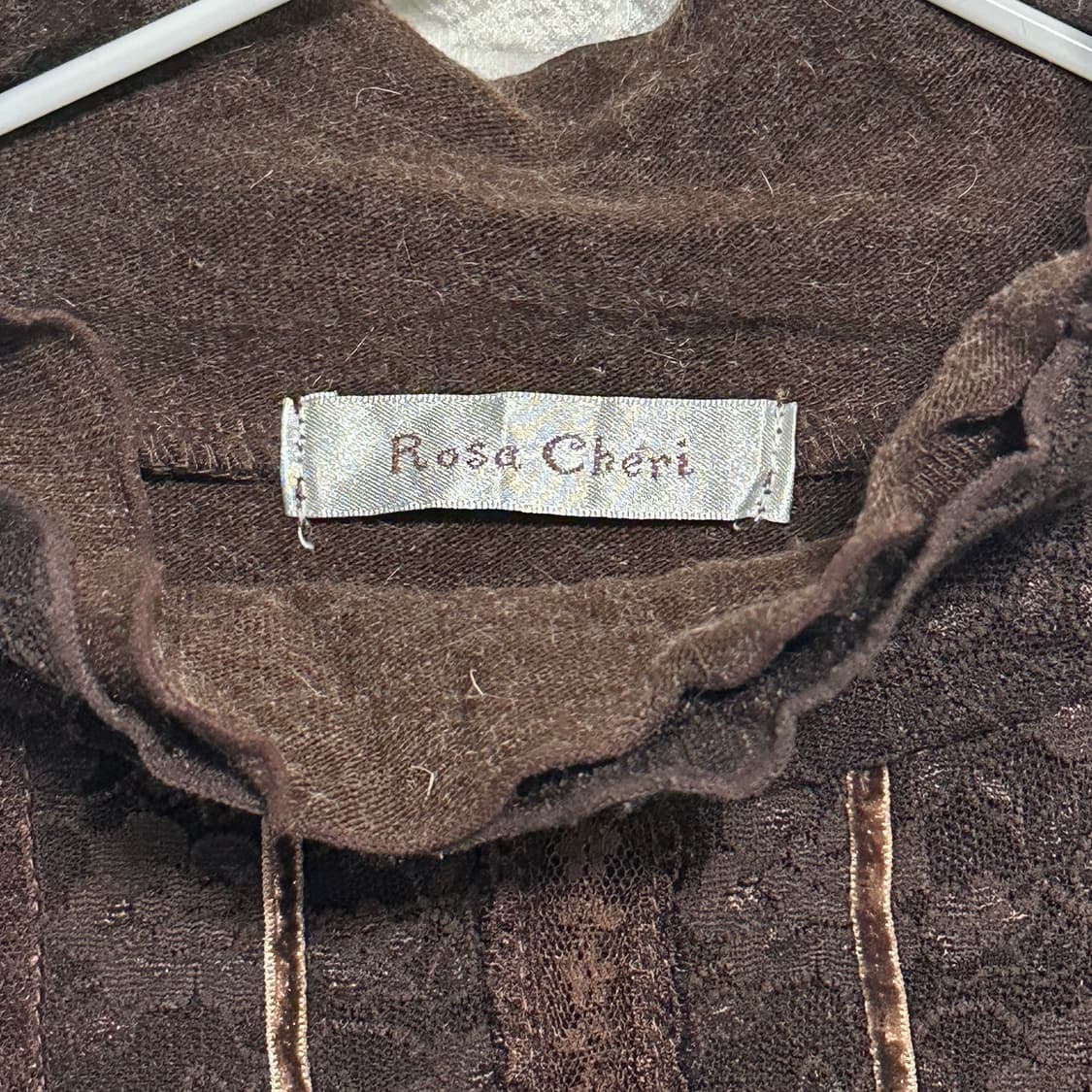 빈티지 rosa cheri 로사체리 라떼갸루 로걀 프릴 니트 롱슬리브 탑 상품이미지4