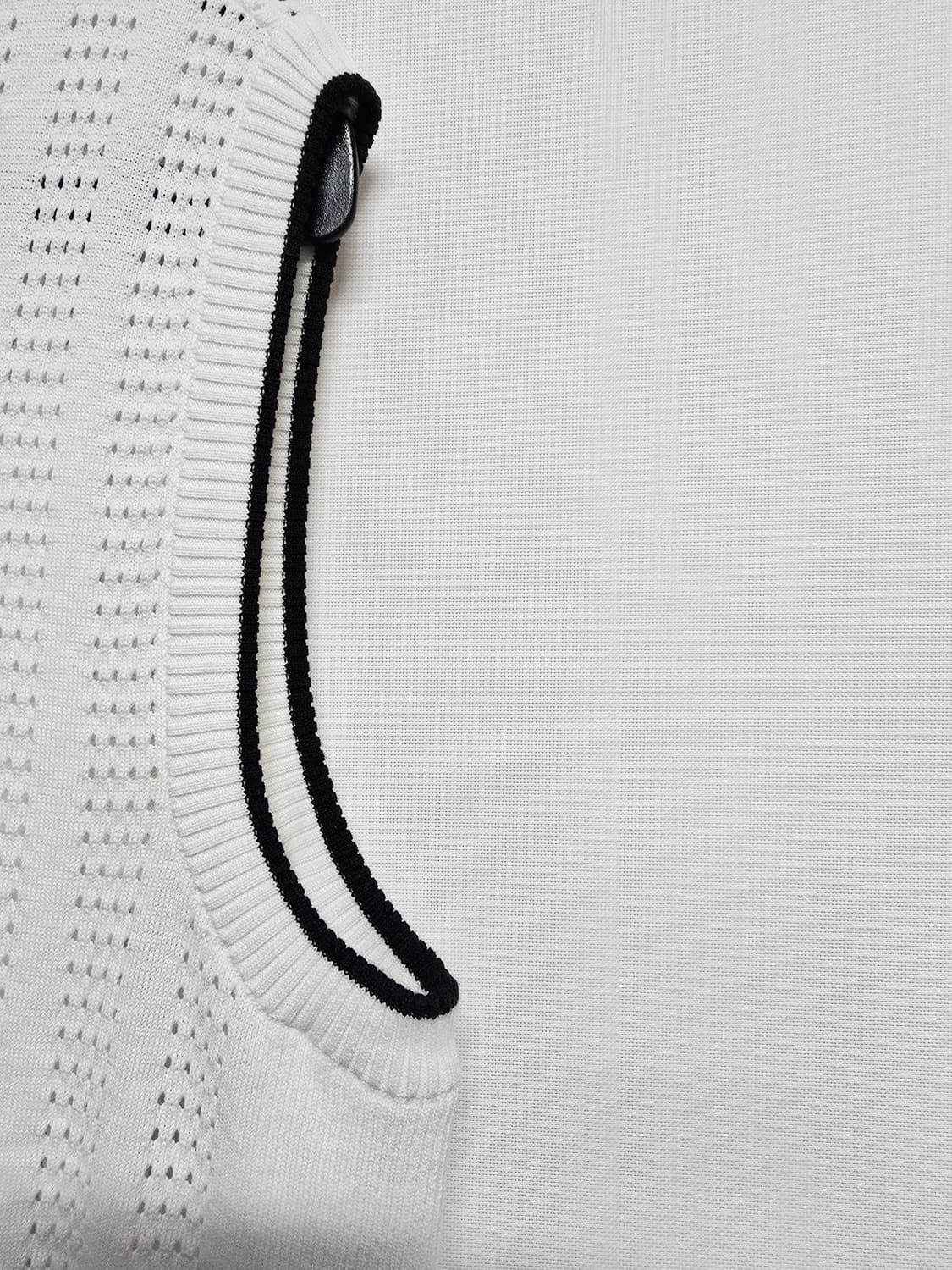 와이드앵글 화이트 브이넥 니트 조끼 상품이미지3