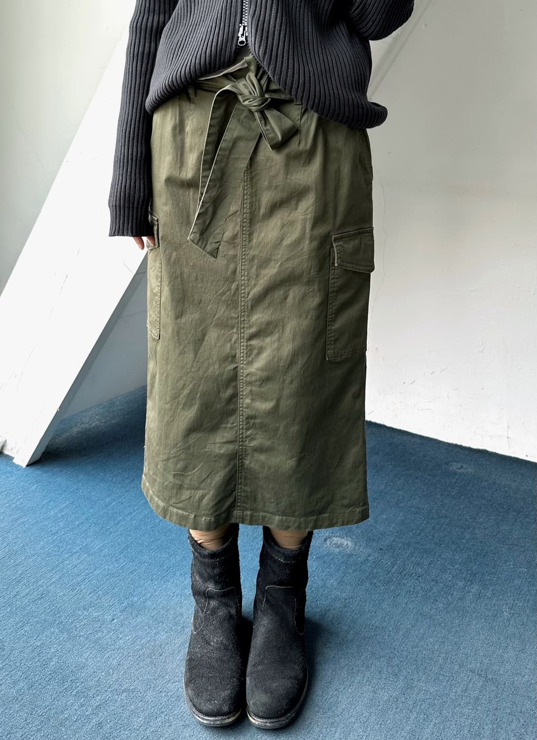 Cotton blend cargo design mid skirt 상품이미지10