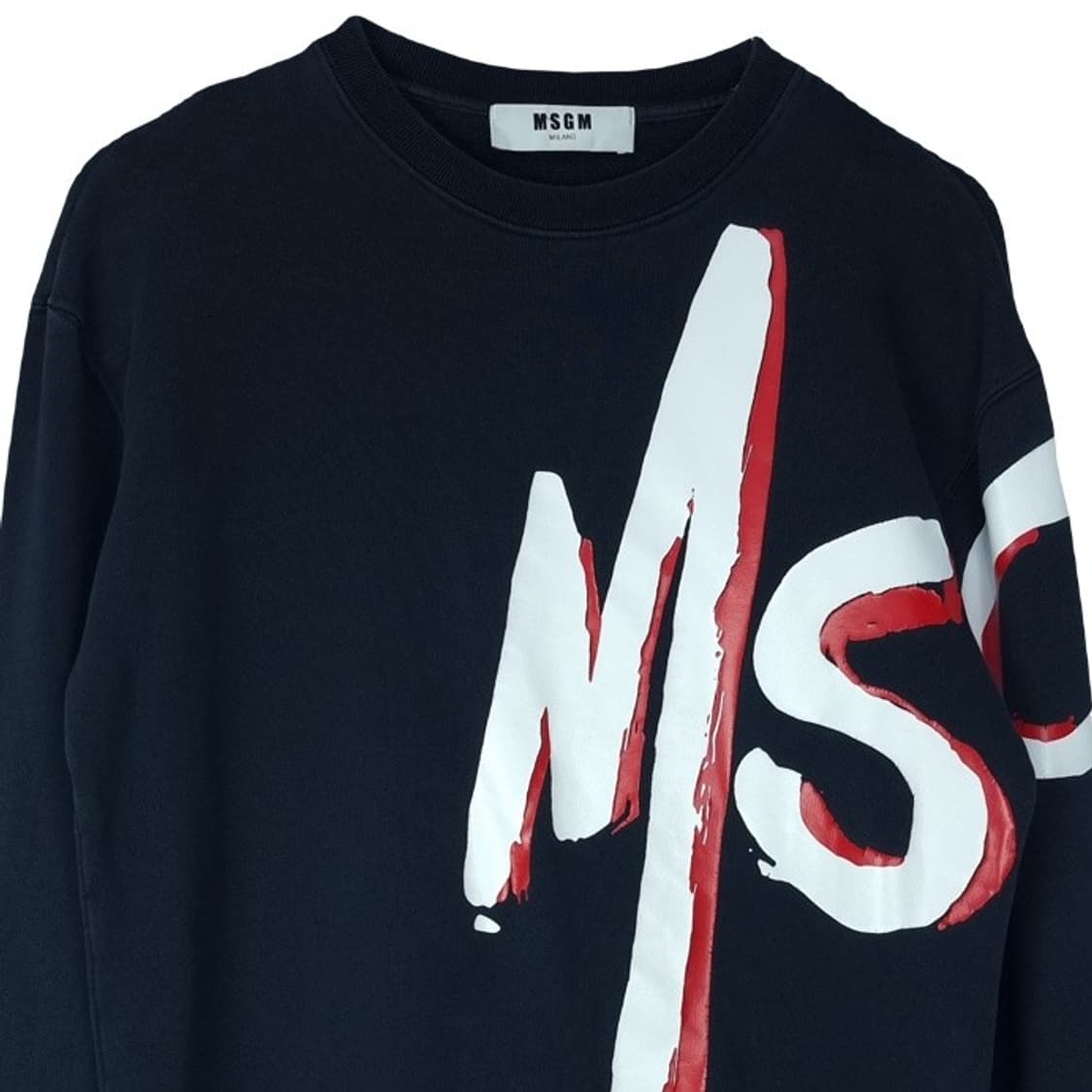 [MSGM 엠에스지엠] 빅로고 프린팅 오버핏 맨투맨 네이비 P01361 상품이미지4