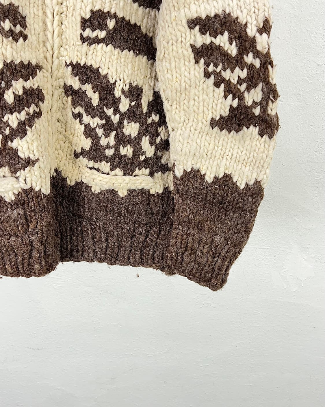 카우찬 조르딕 캐나다 울 헤비 숄 카라 코위찬 니트 자켓 상품이미지5