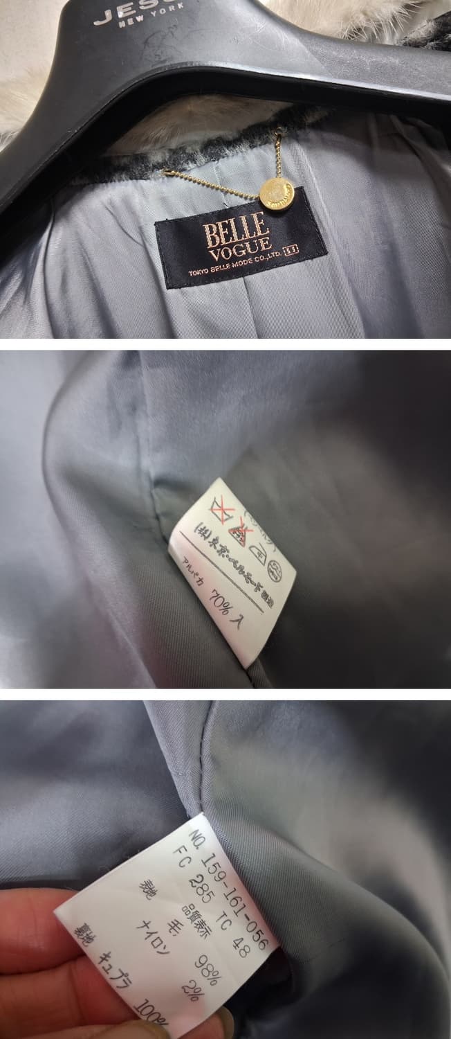 BELLE VOGUE 알파카롱코트 밍크카라 그레이검정체크 66 고품질 상품이미지10