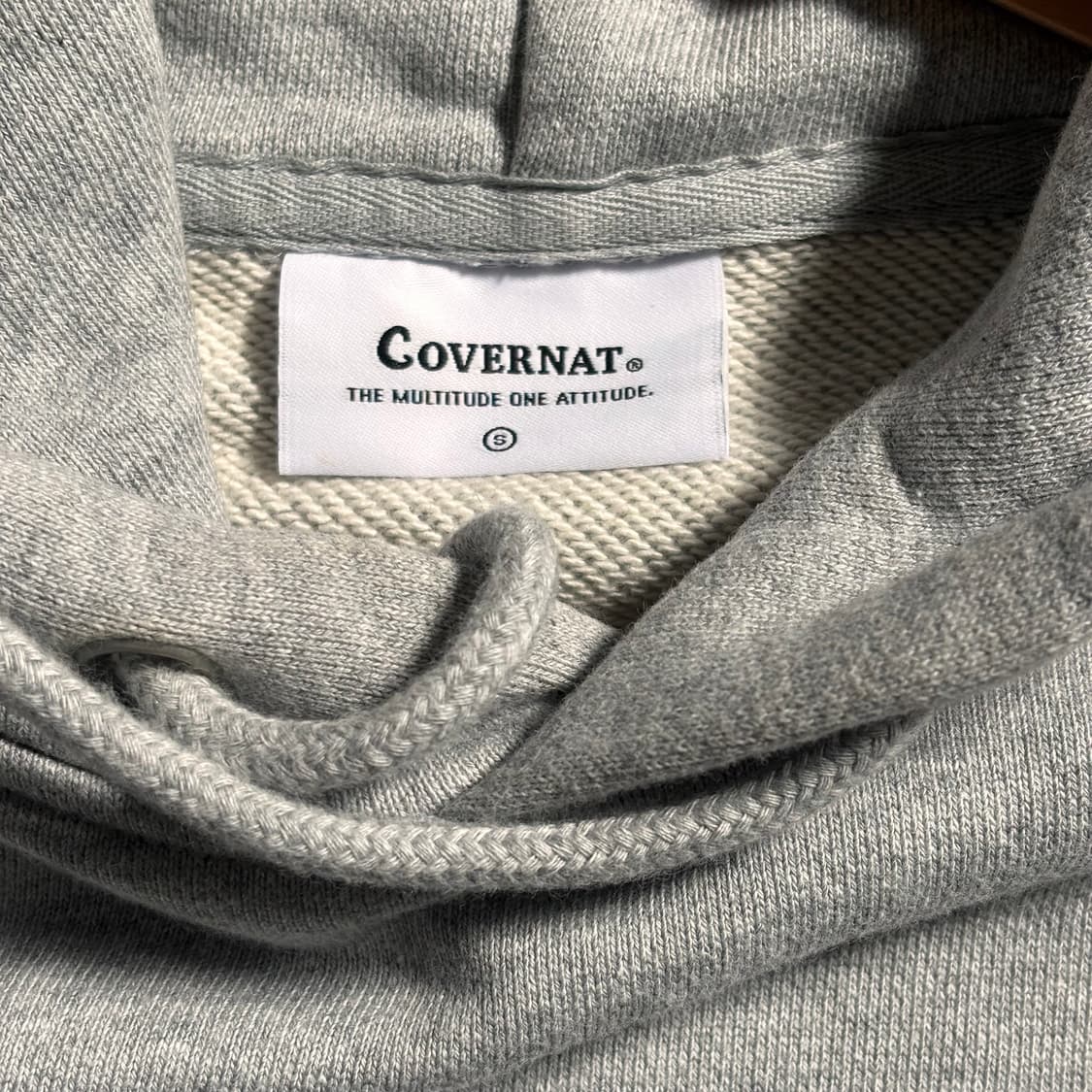 커버낫 루즈핏 S 그레이 후드 티셔츠 루즈핏 후디 무신사 상품이미지4