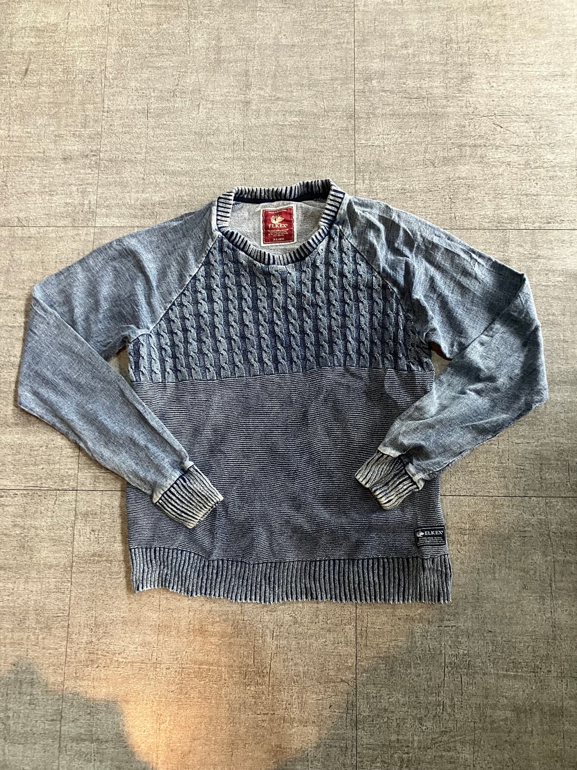일본빈티지 Elkex 올드스쿨스트릿 데님니트스웨터 상품이미지1