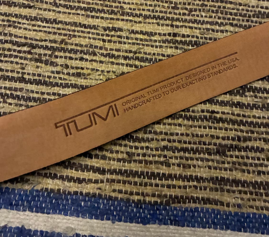 (32~36)Tumi 투미 골드 버클 클래식 레더 가죽벨트 브라운 상품이미지8