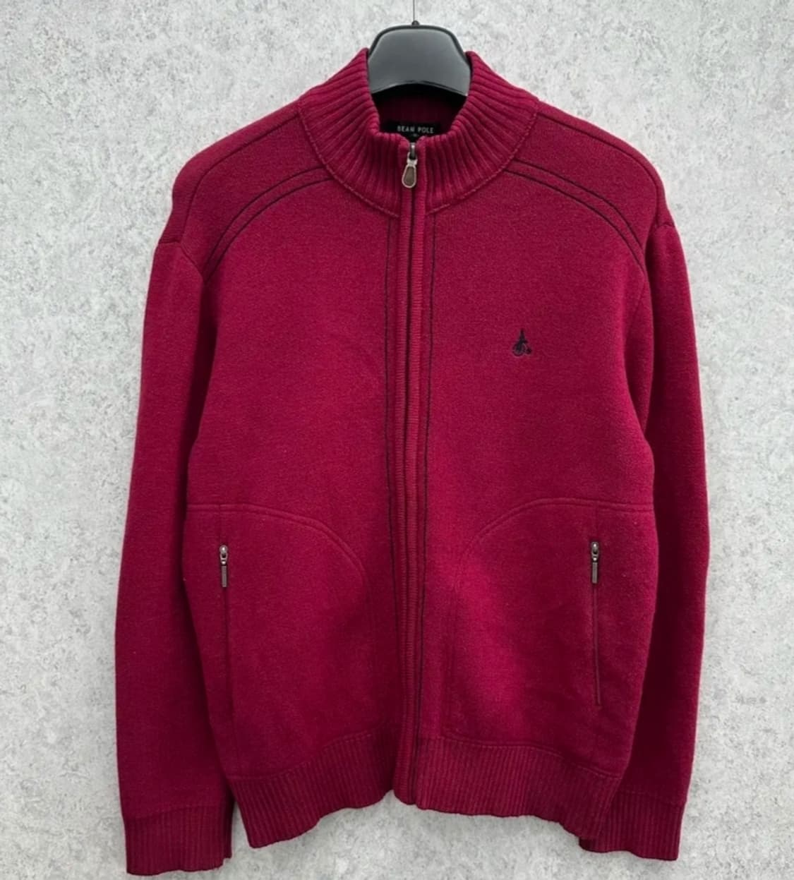 빈폴 버건디 니트집업 상품이미지1