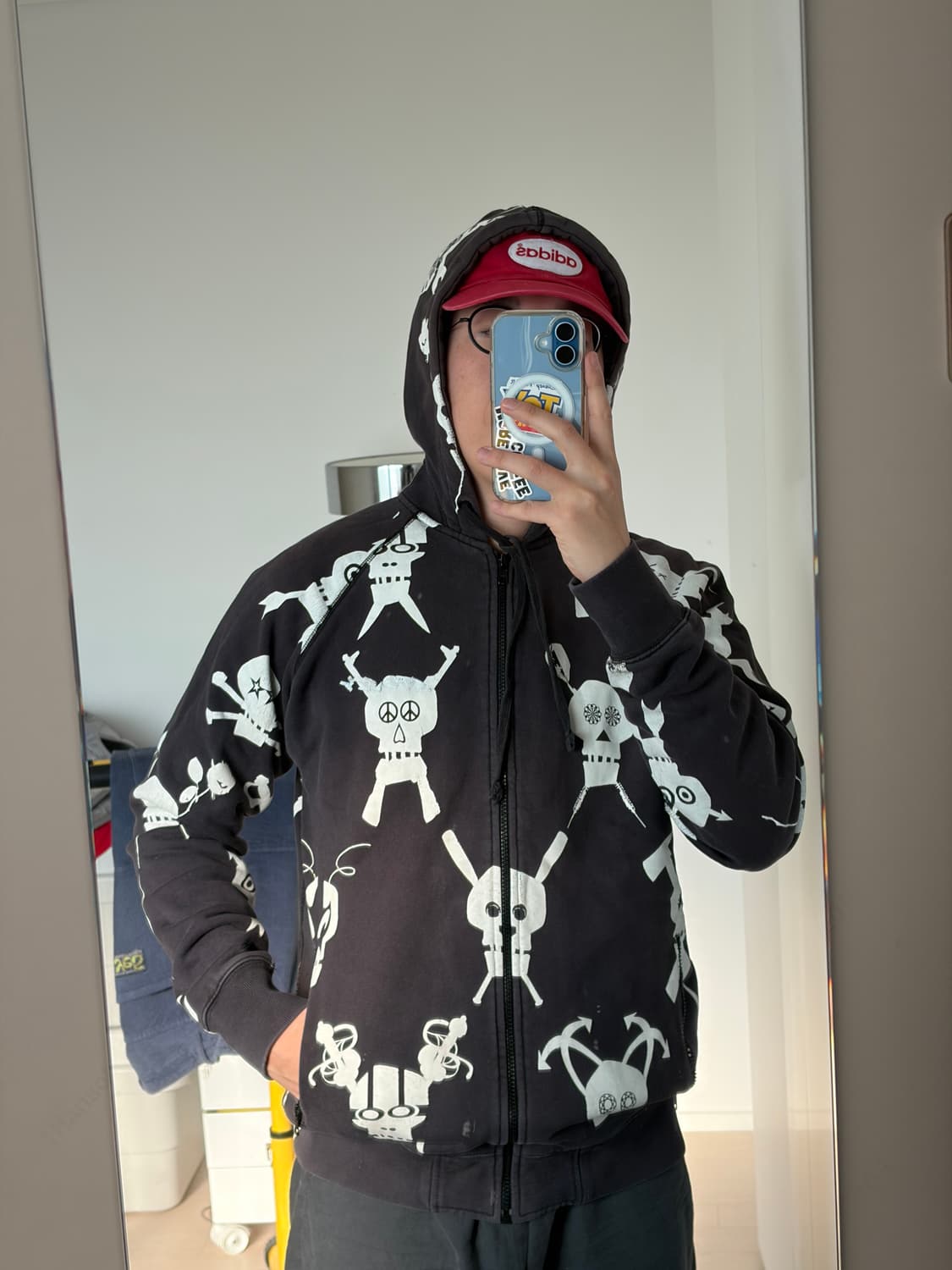 00s 올드 스투시 Stussy x Futura 스컬 후드 집업 L 상품이미지10