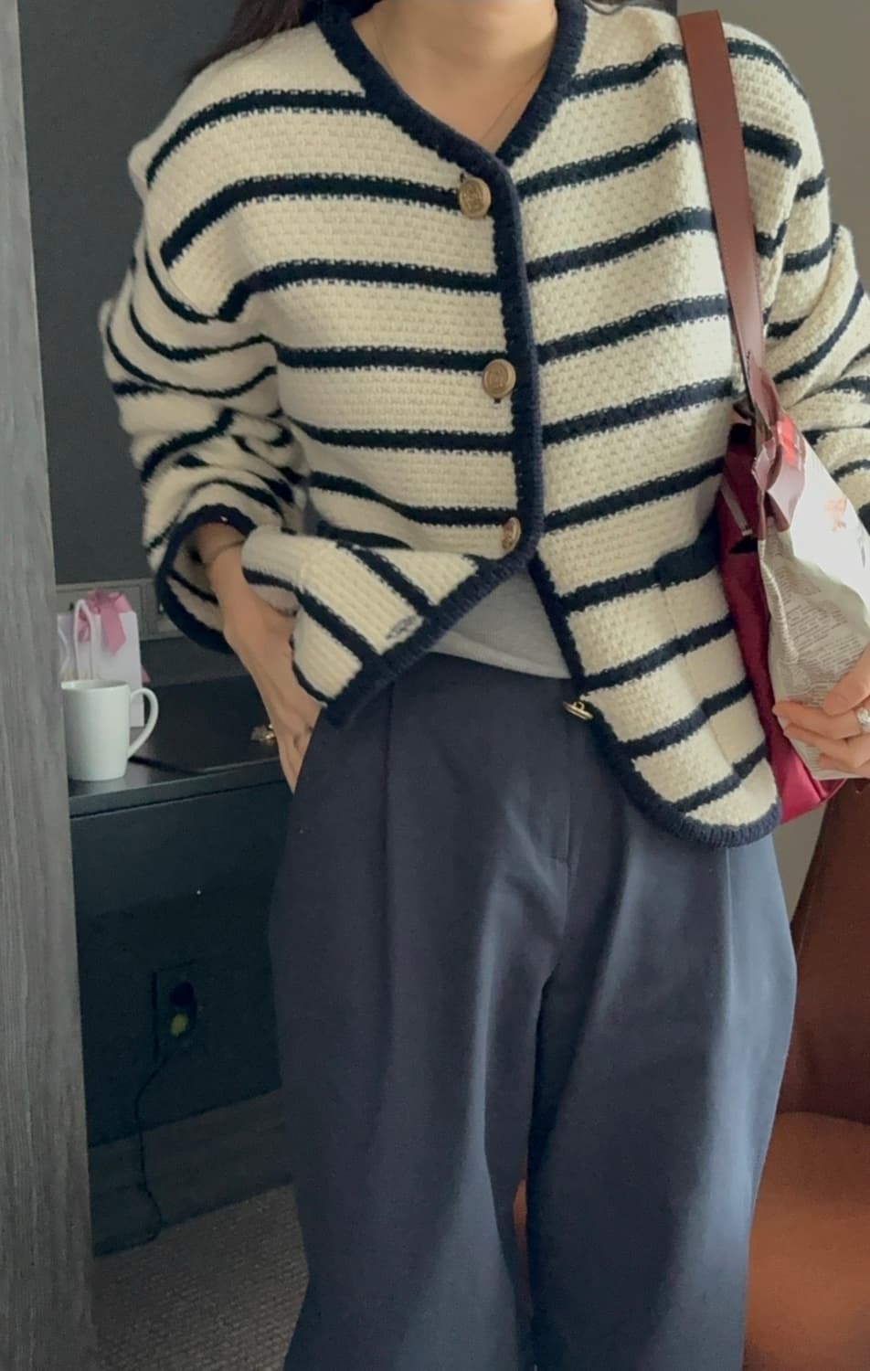 5kp 오케플 셀 스트라이프 니트 가디건 새제품 상품이미지2