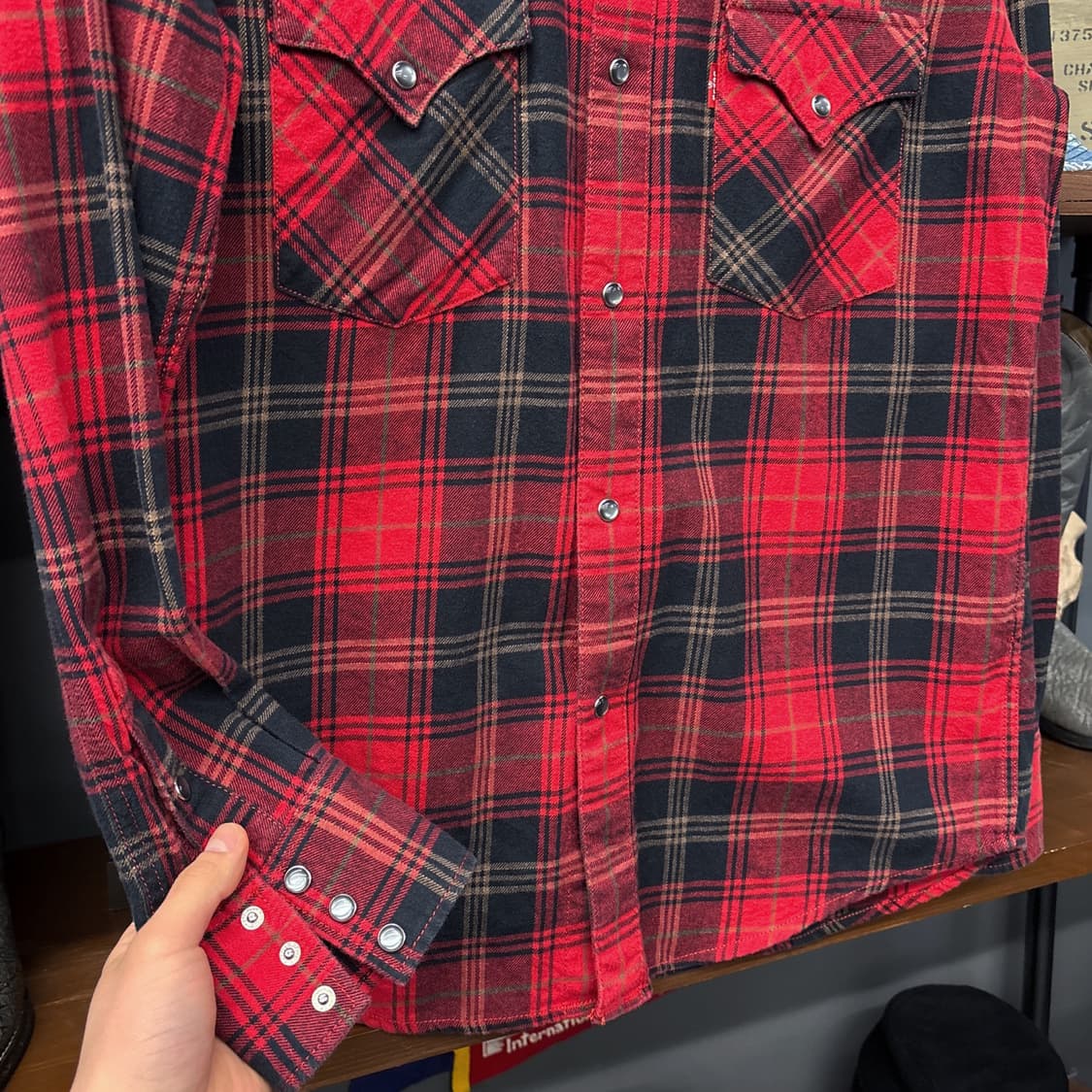 리바이스 오리지널 레드탭 빅요크 웨스턴 타탄 체크셔츠 펄스냅 N872 상품이미지4