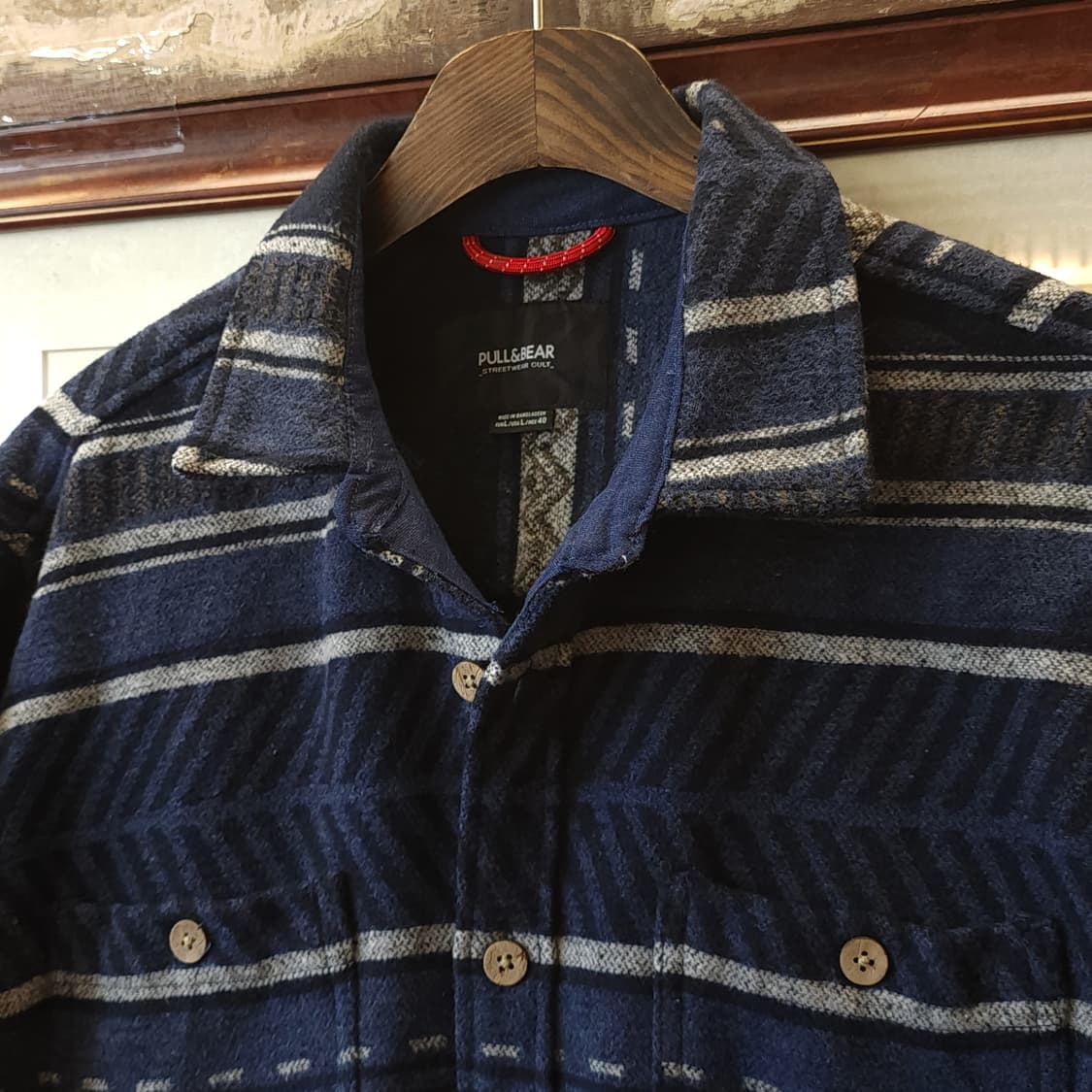 00s 풀앤베어 헤비 플란넬 워크셔츠 나바호 셔츠자켓 L 상품이미지5