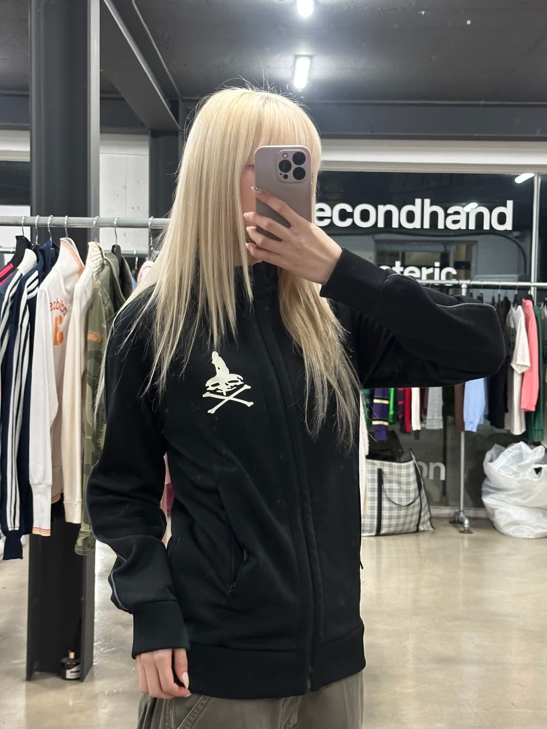 히스테릭 글래머 스컬 블랙 져지 집업 상품이미지1