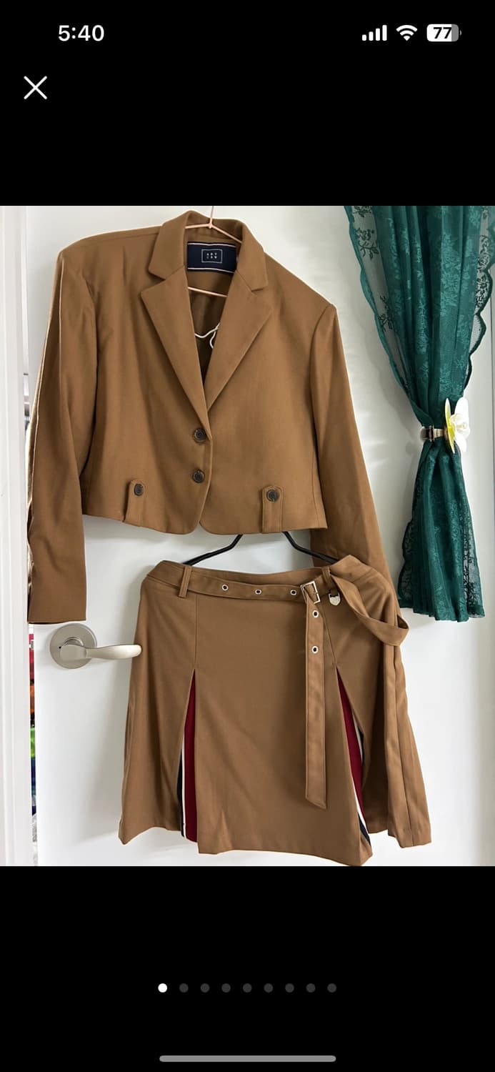 타게토 [타게토X로맨틱크라운]라이더 크롭 _브라운 셋업 상품이미지2