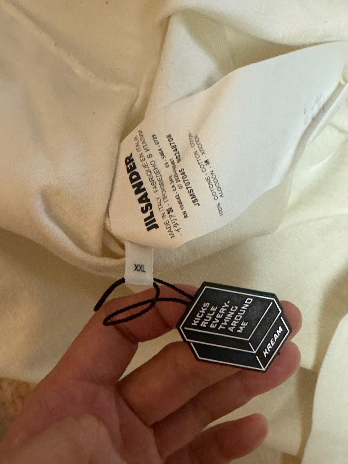 질샌더 로고 티셔츠 박스핏 네추럴 화이트 상품이미지5