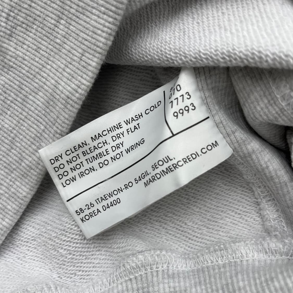 마르디 메르크디 연보라 센터로고 백멜란지 맨투맨 상품이미지5