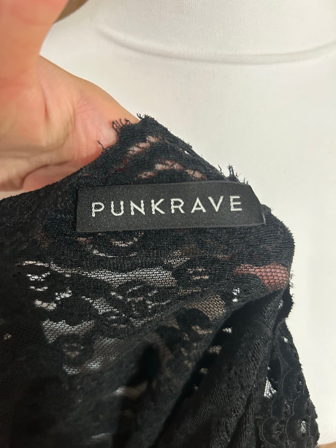 펑크레이브punkrave 고스 고딕 벨벳 레이스 시스루 블라우스 상품이미지2
