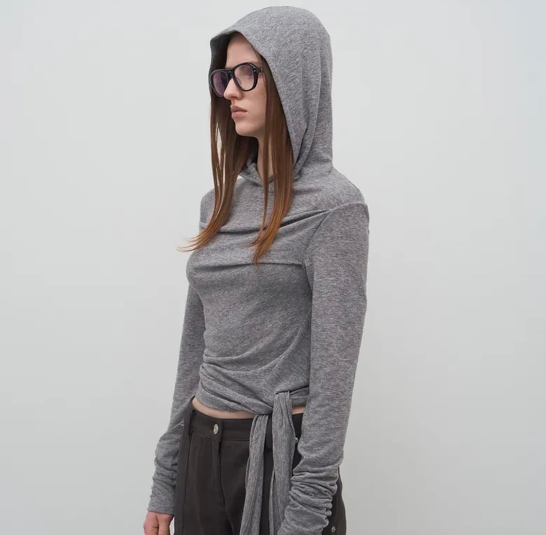 엘씨디씨티엠 lcdc tm 언발란스 프릴 후디 멜란지그레이 상품이미지4