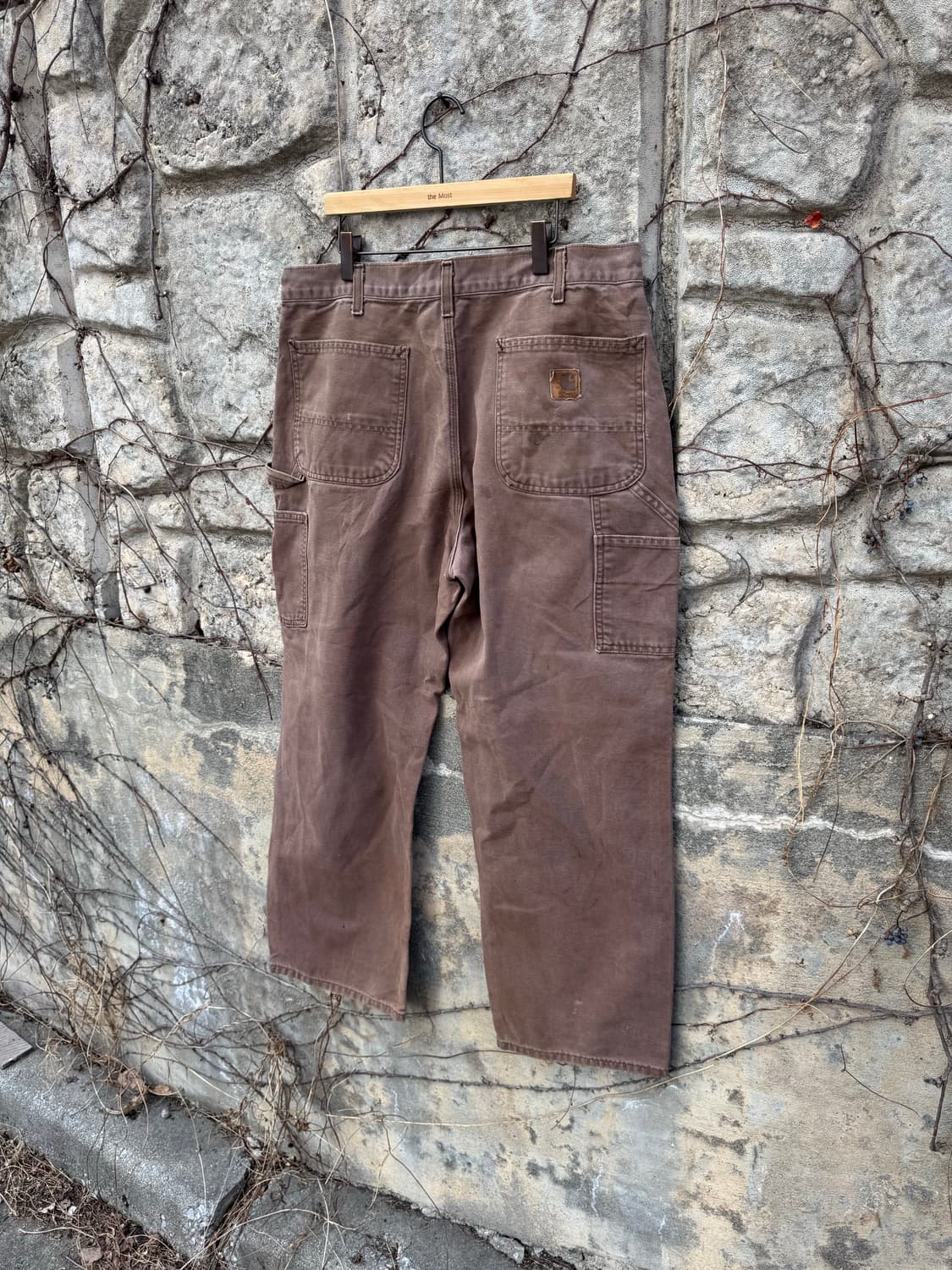 00s 칼하트 빈티지 b11 cht 페이딩 싱글니 워크 팬츠 상품이미지4